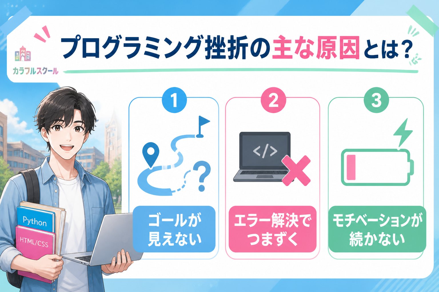 プログラミング学習 プログラミング挫折の主な原因とは?