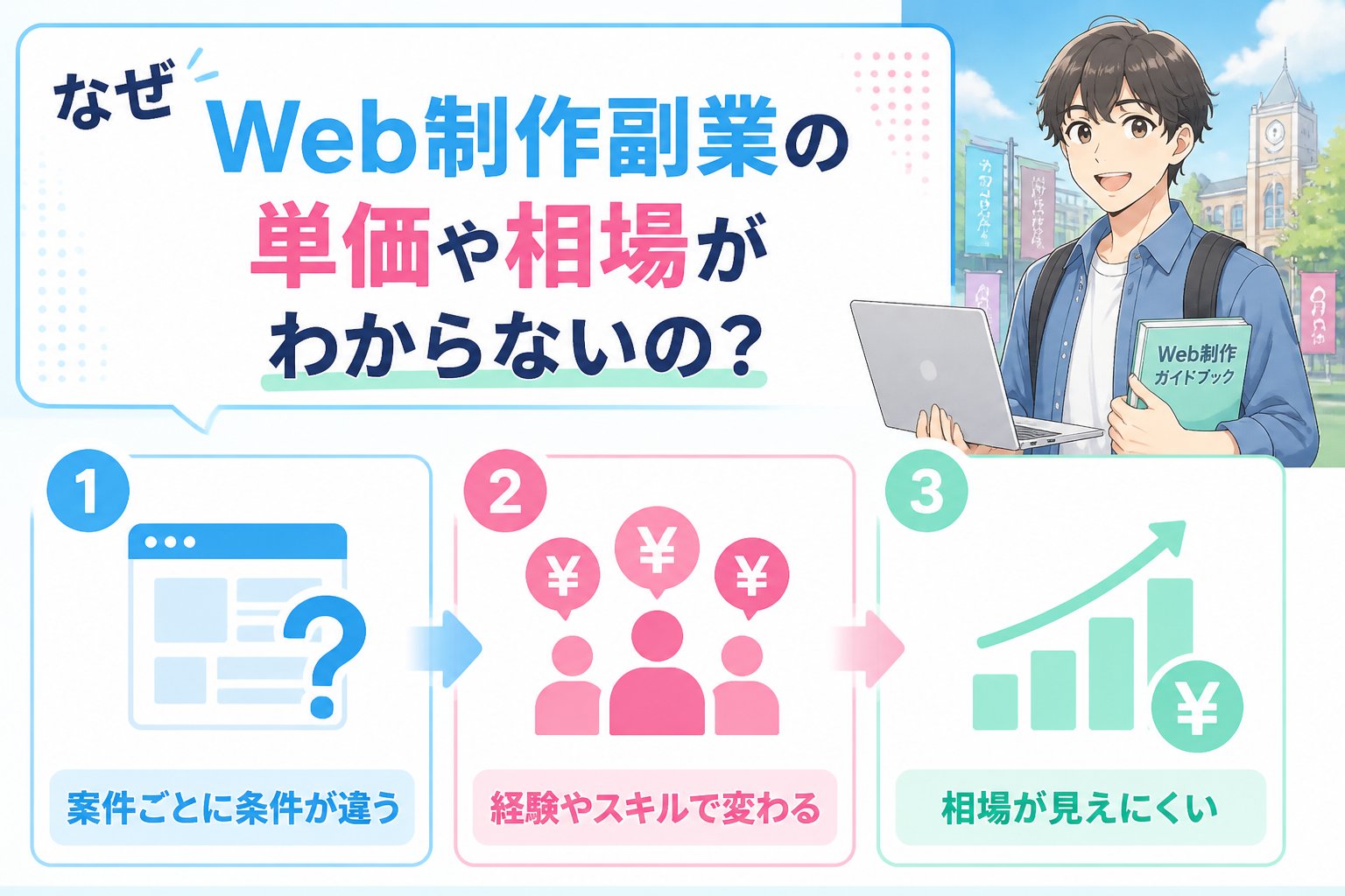 プログラミング学習 なぜWeb制作副業の単価や相場がわからないの？
