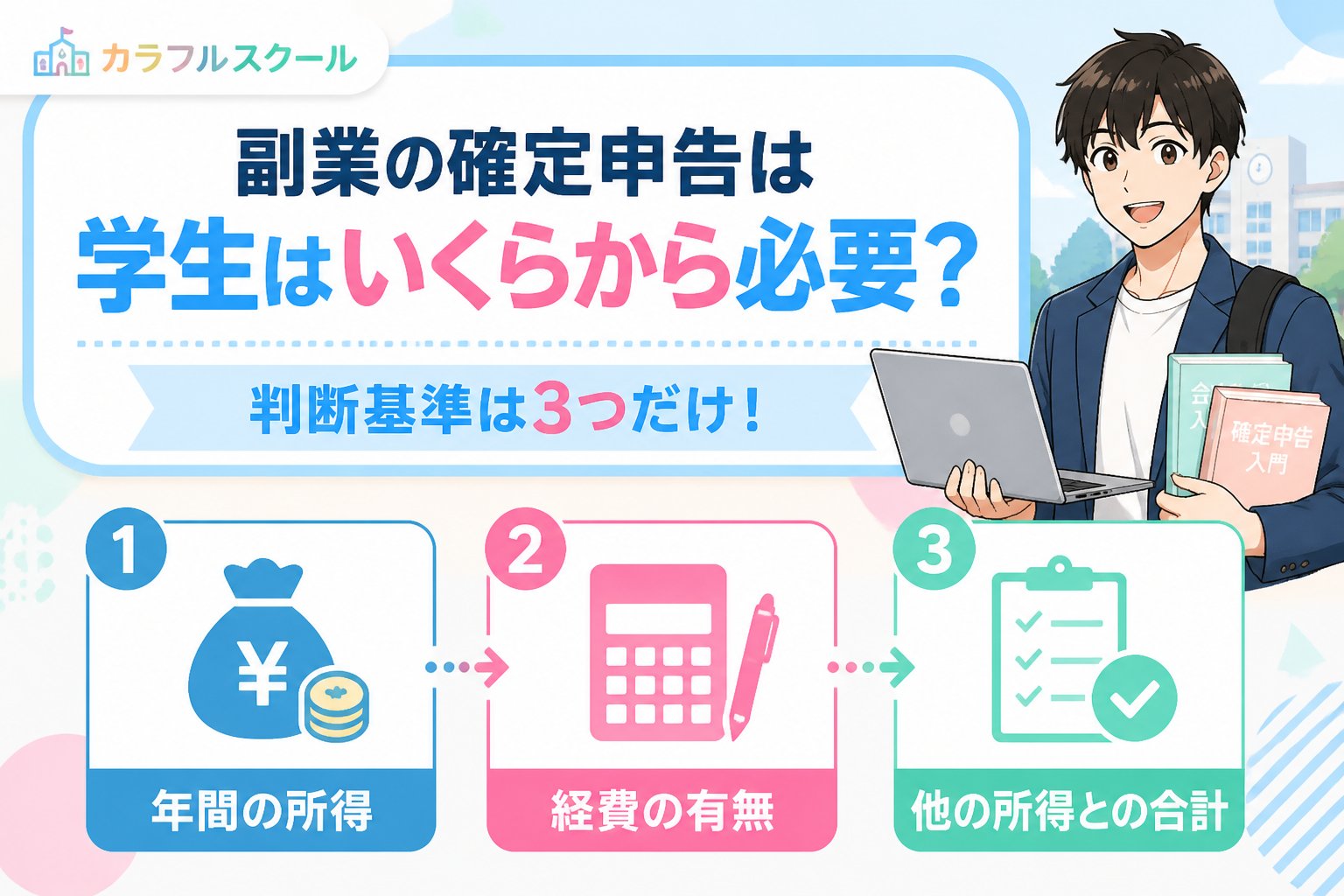 副業・クリエイター 副業 確定申告 学生 必要 いくら?判断基準をわかりやすく解説