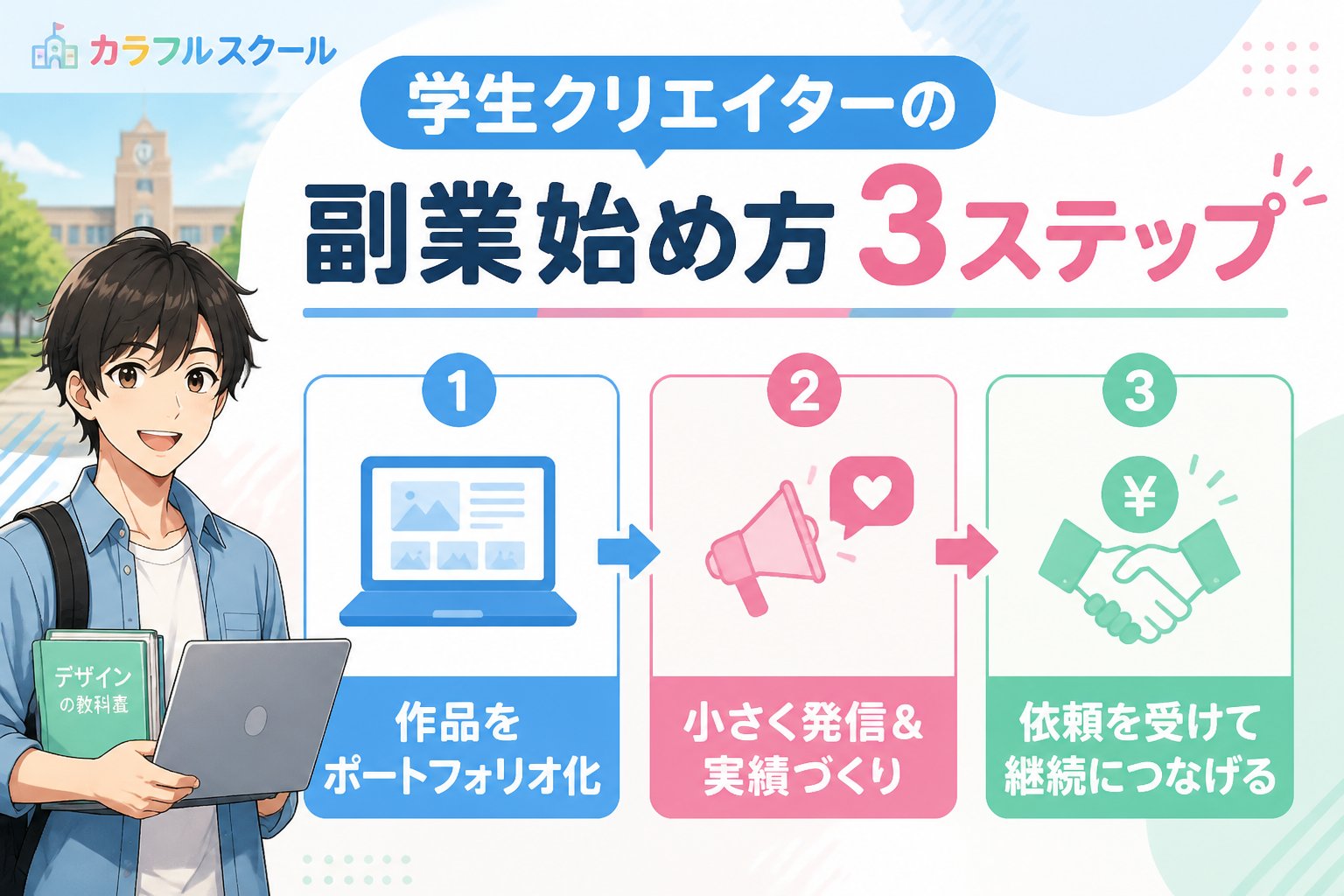副業・クリエイター 学生クリエイターの副業始め方ステップバイステップ