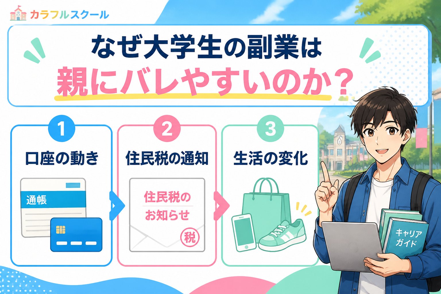 副業・クリエイター なぜ大学生の副業は親にバレやすいのか?原因を理解しよう