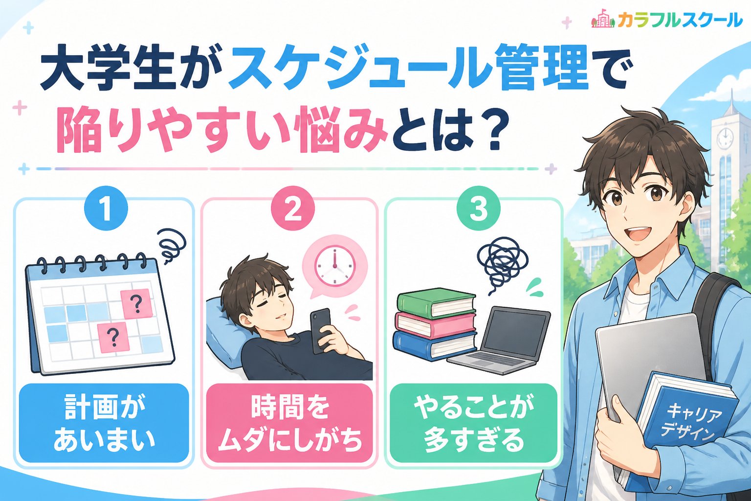 大学生活・新生活 大学生がスケジュール管理で陥りやすい悩みとは？