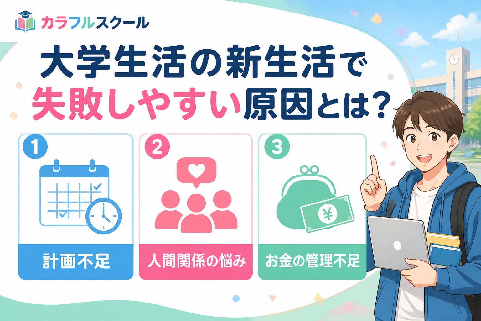 大学生活・新生活 大学生活の新生活で失敗しやすい原因とは？