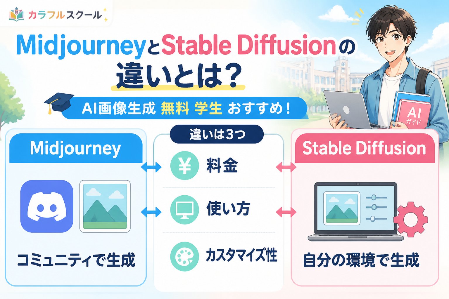 AI画像生成 MidjourneyとStable Diffusionの違いとは?