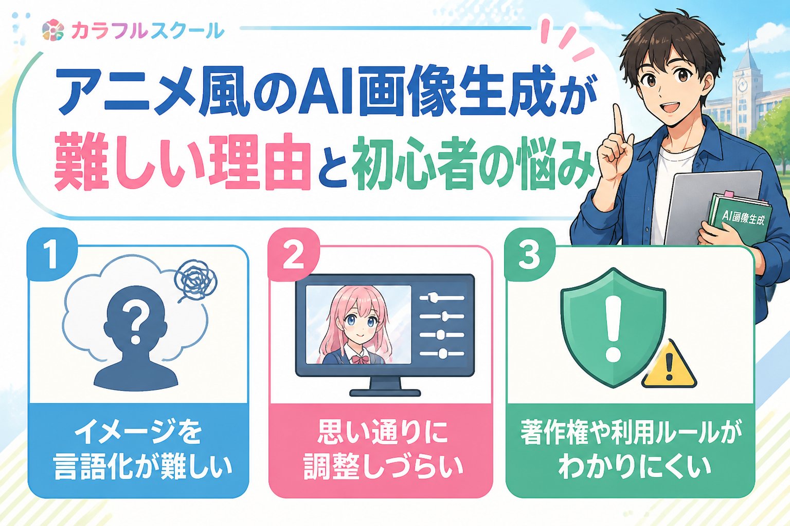 AI画像生成 アニメ風のAI画像生成が難しい理由と初心者の悩み