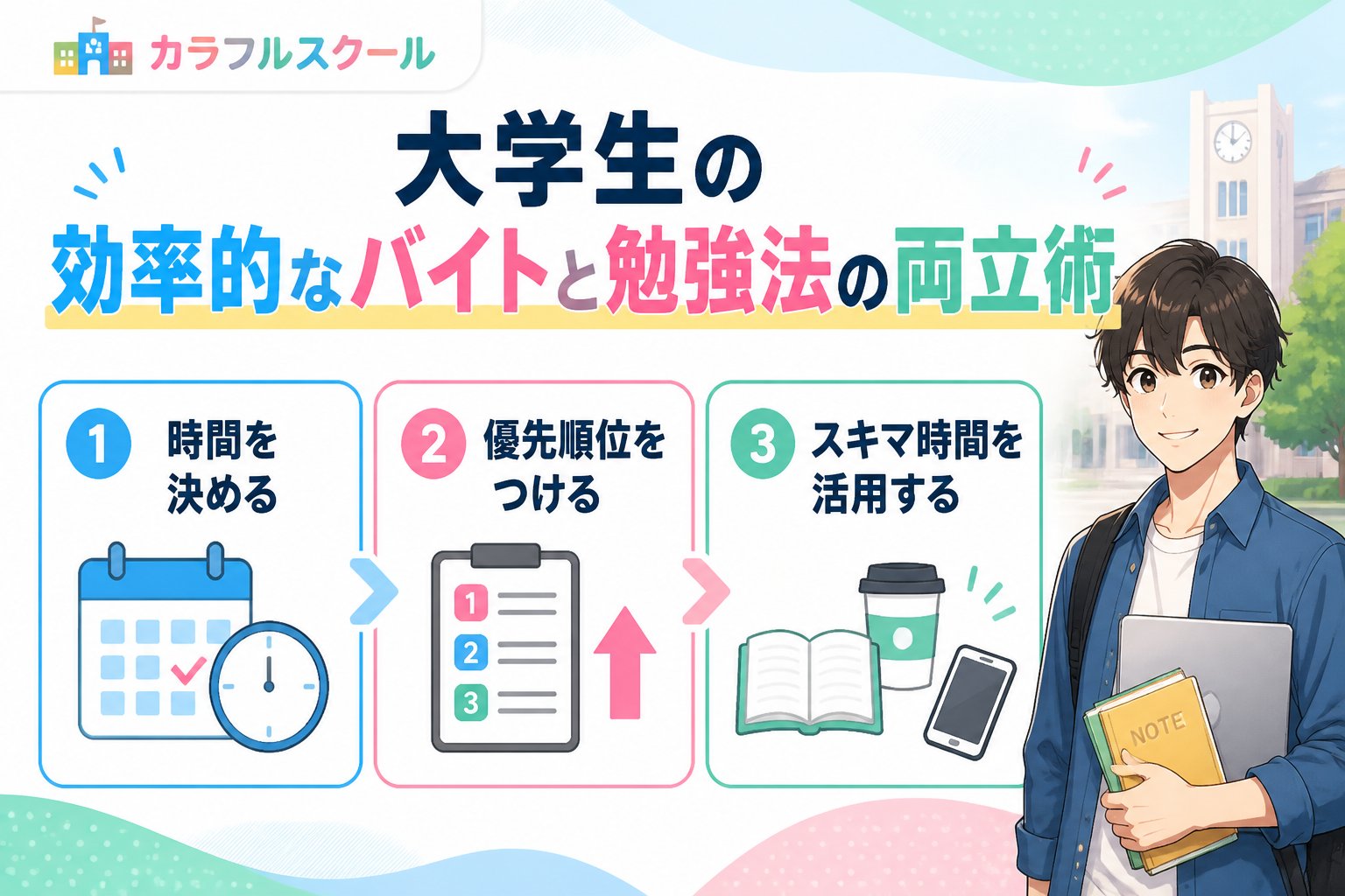 大学生活・新生活 大学生の効率的なバイトと勉強法の両立術