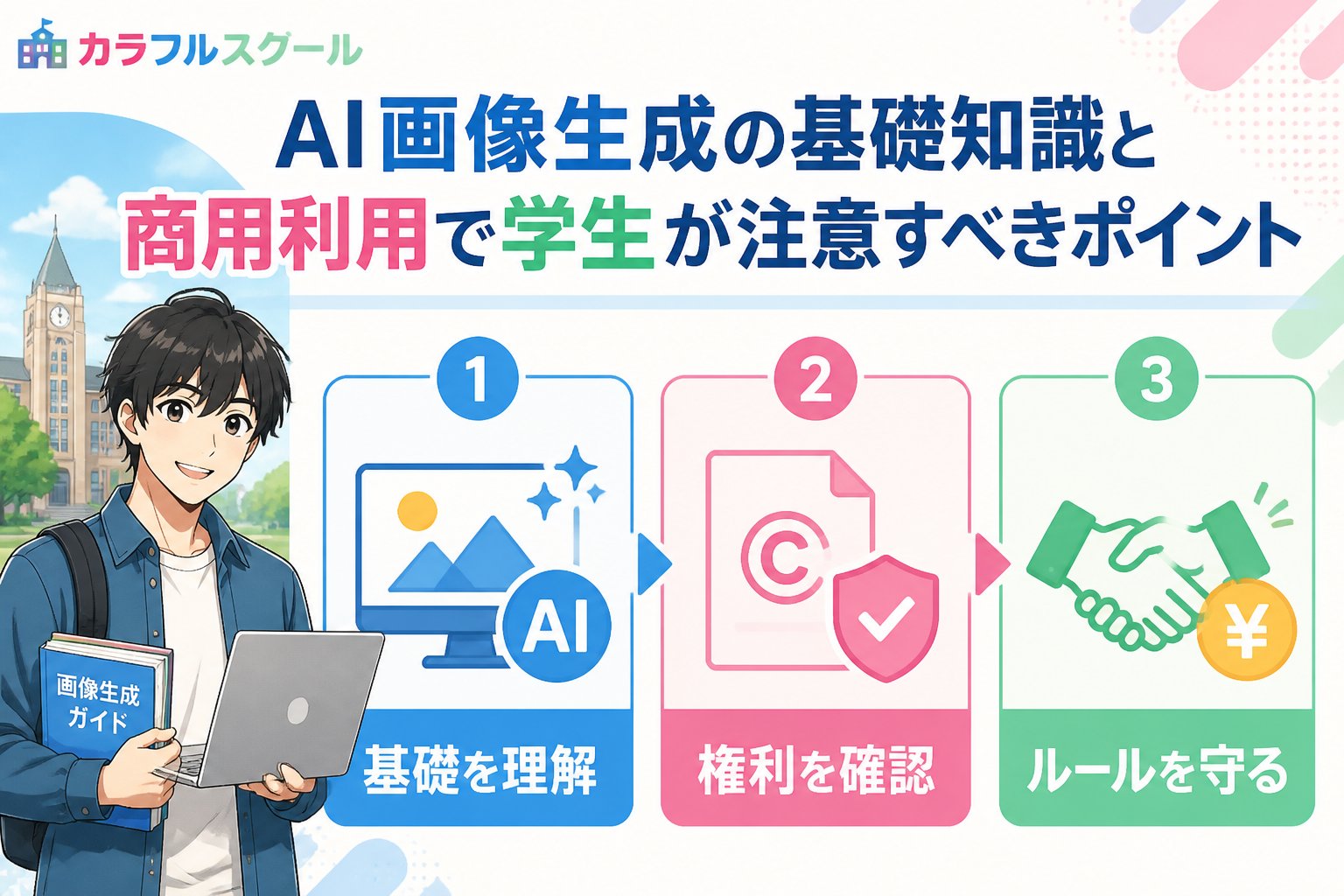 AI画像生成 AI画像生成の基礎知識と商用利用で学生が注意すべきポイント