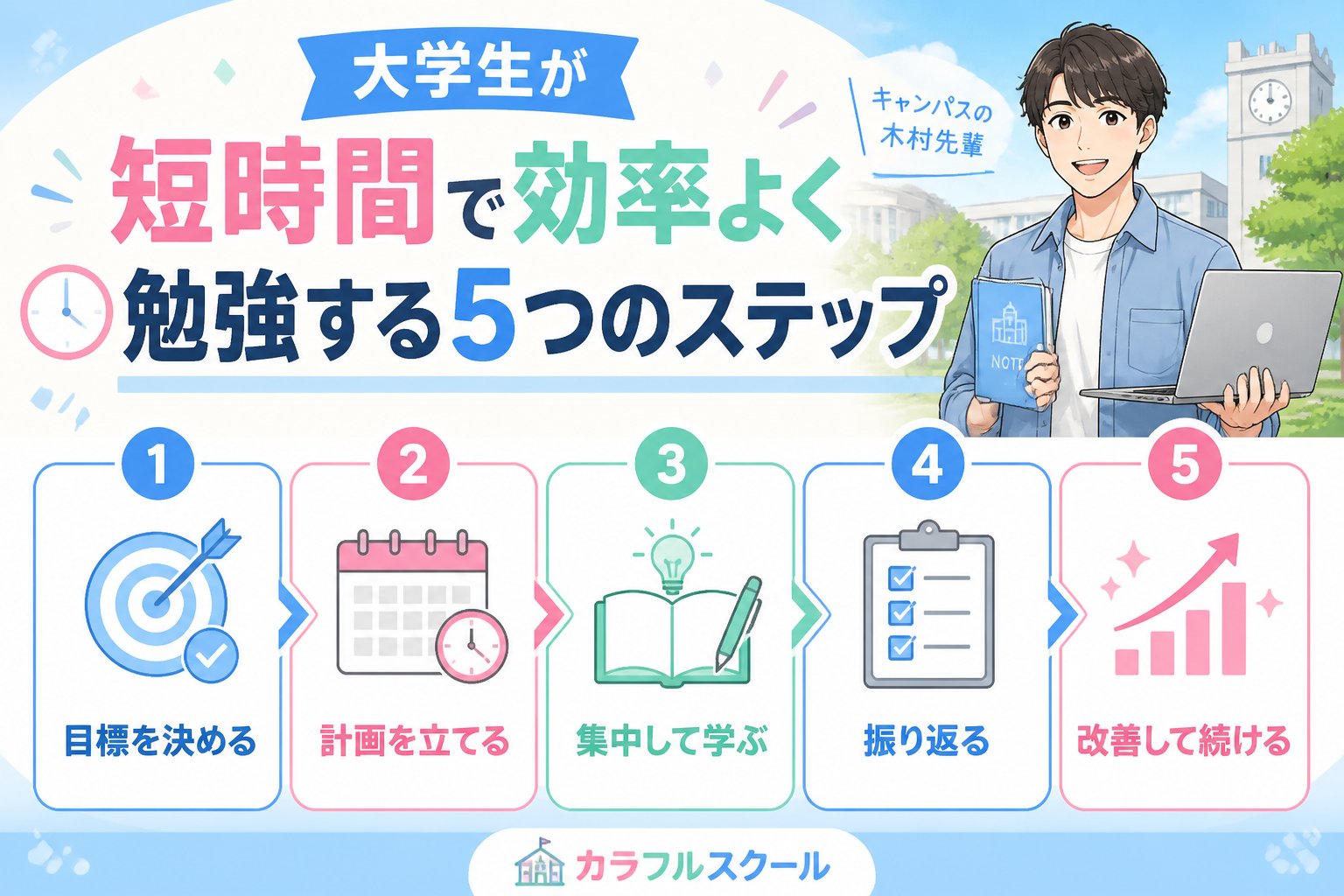 大学生活・新生活 大学生が短時間で効率よく勉強する5つのステップ