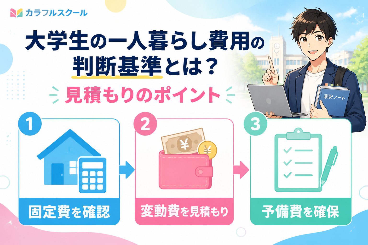 大学生活・新生活 大学生の一人暮らし費用の判断基準とは?見積もりのポイント