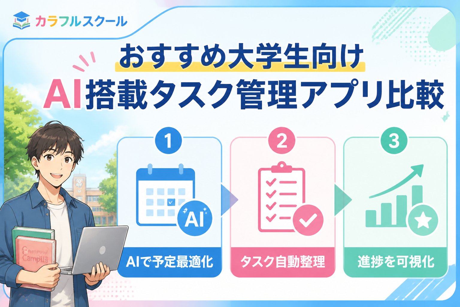 大学生活・新生活 おすすめ大学生向けAI搭載タスク管理アプリ比較