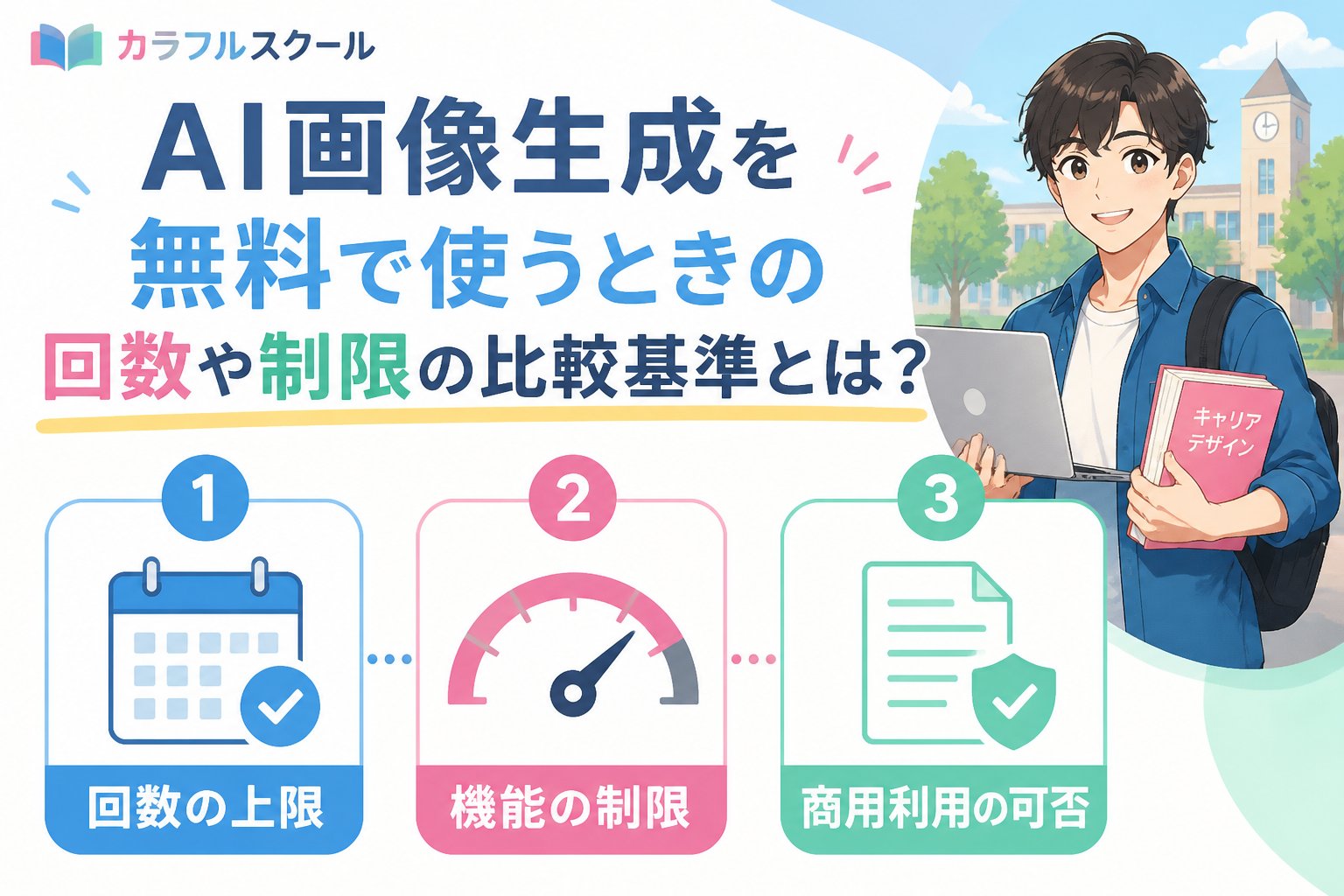 AI画像生成 AI画像生成 無料で使うときの回数や制限の比較基準とは?
