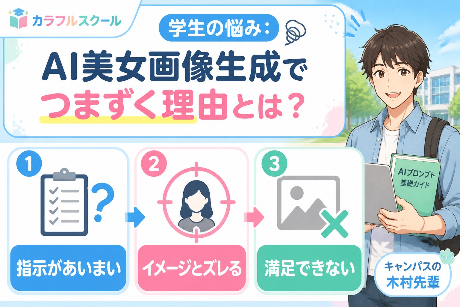 AI画像生成 学生の悩み：AI美女画像生成でつまずく理由とは？