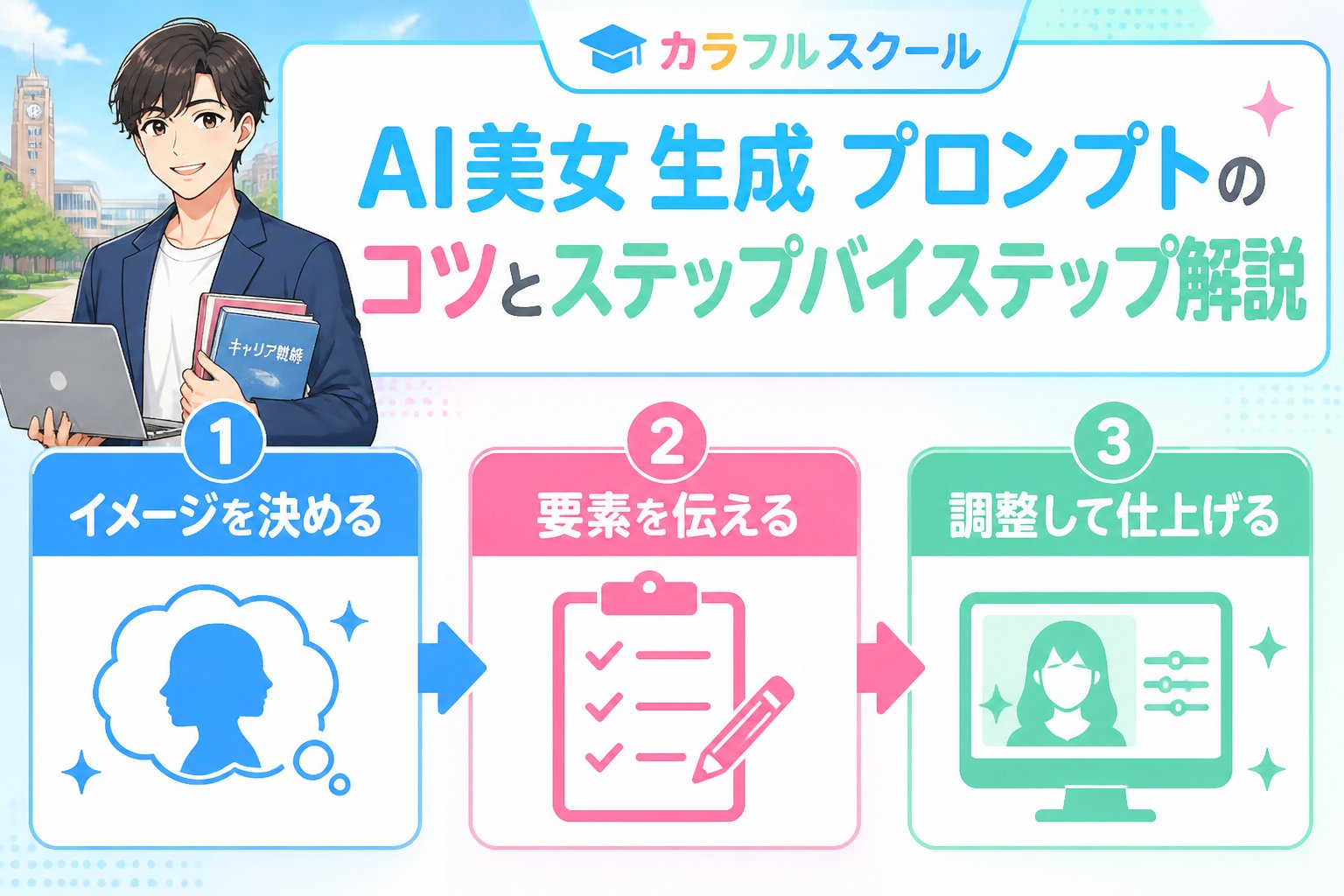 AI画像生成 AI美女 生成 プロンプトのコツとステップバイステップ解説
