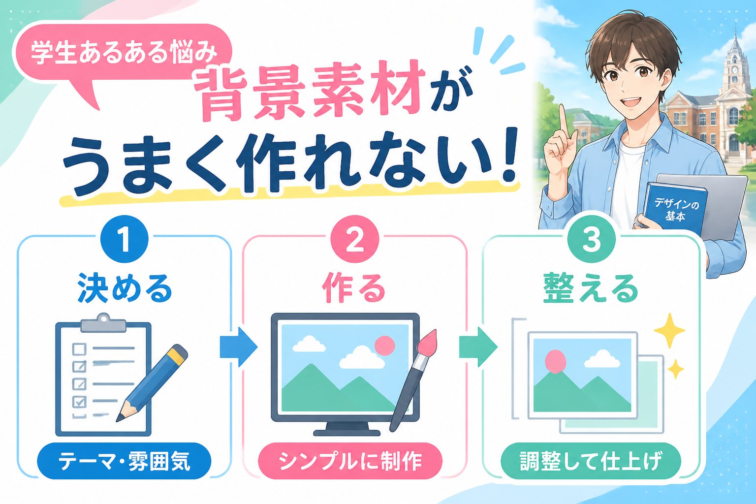 AI画像生成 学生あるある悩み：背景素材がうまく作れない！