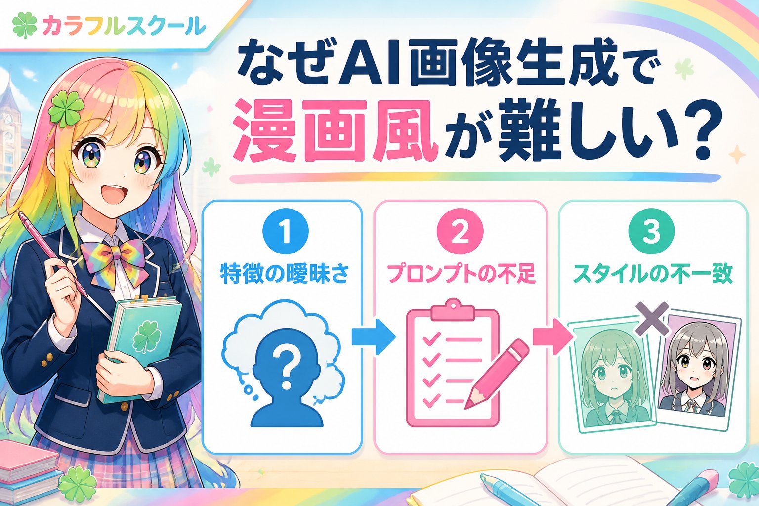 AI画像生成 なぜAI画像生成で漫画風が難しい?原因とポイント