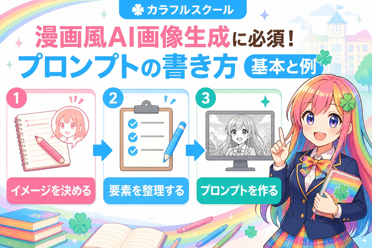 AI画像生成 漫画風AI画像生成に必須!プロンプトの書き方基本と例