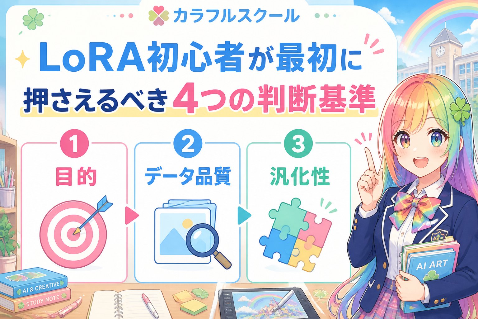 AI画像生成 AI画像生成 LoRA初心者が最初に押さえるべき4つの判断基準
