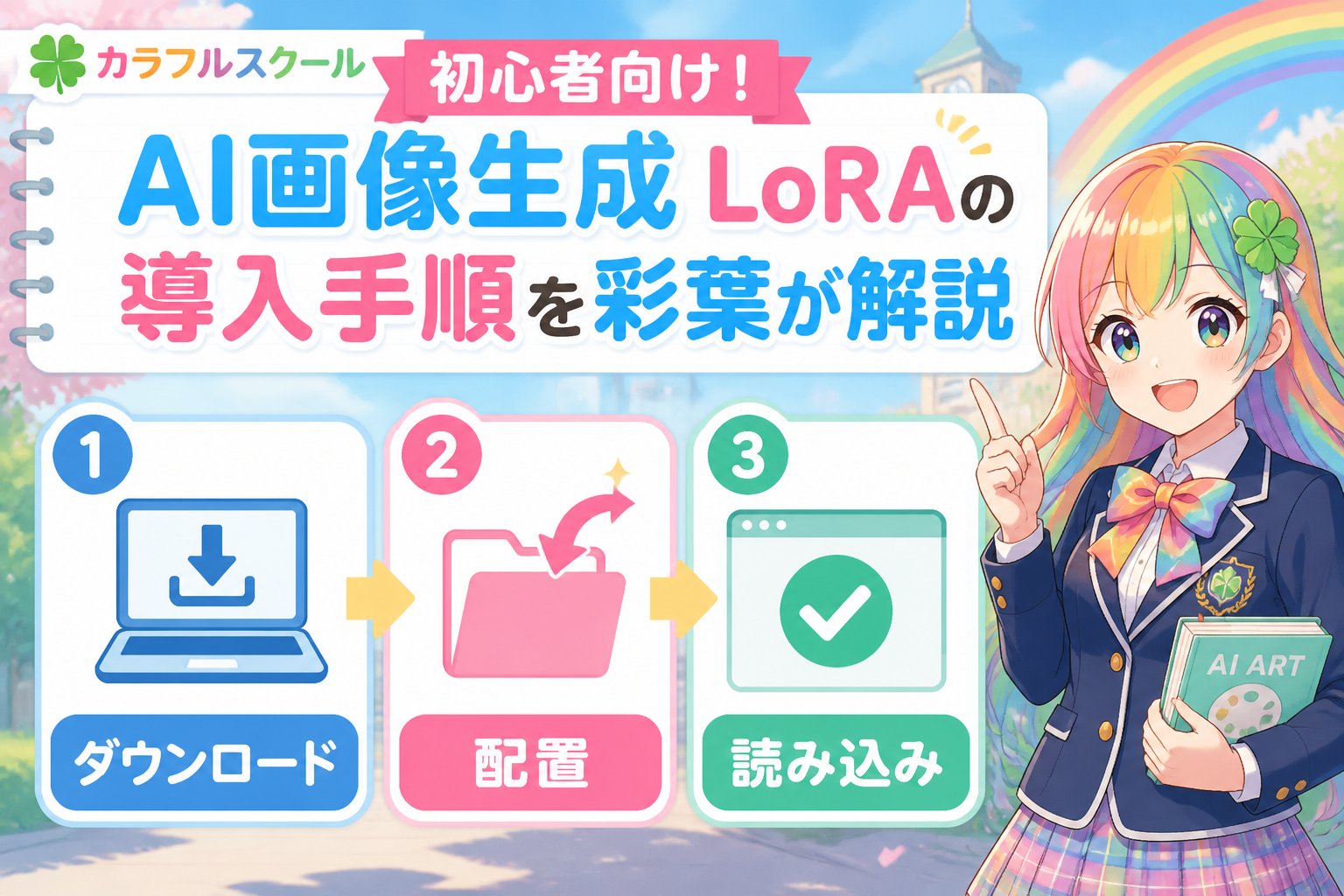 AI画像生成 初心者向け!AI画像生成 LoRAの導入手順を彩葉が解説