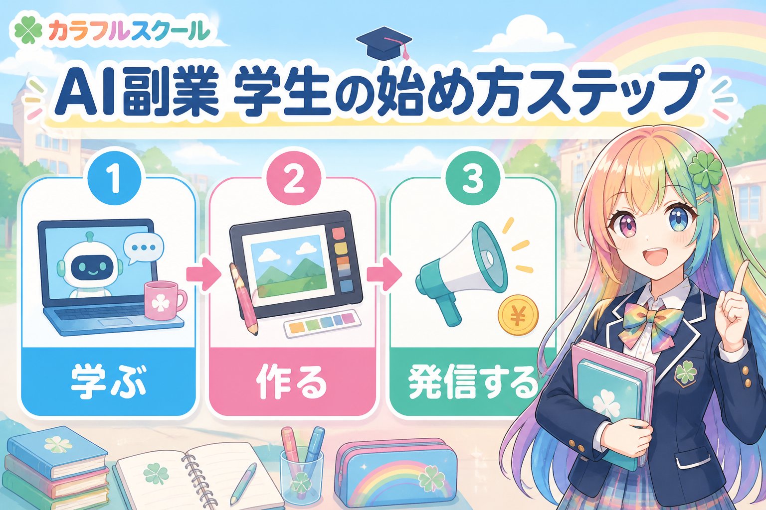 副業・クリエイター AI副業 学生の始め方ステップ