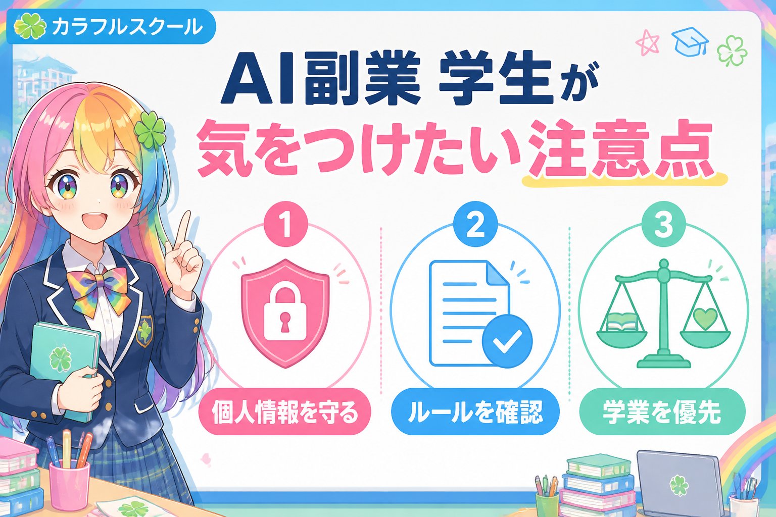 副業・クリエイター AI副業 学生が気をつけたい注意点