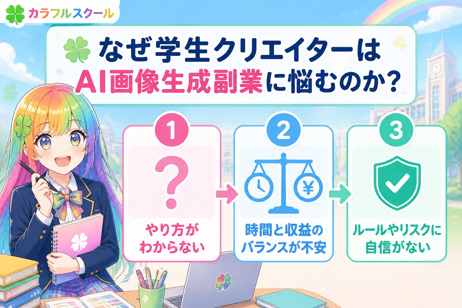 AI画像生成 なぜ学生クリエイターはAI画像生成副業に悩むのか？原因を整理しよう