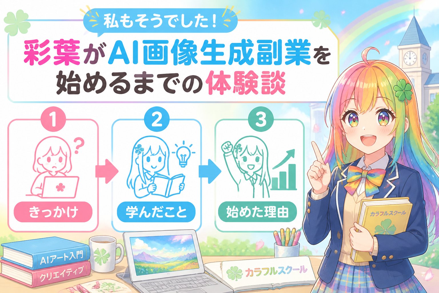 AI画像生成 私もそうでした！彩葉がAI画像生成副業を始めるまでの体験談