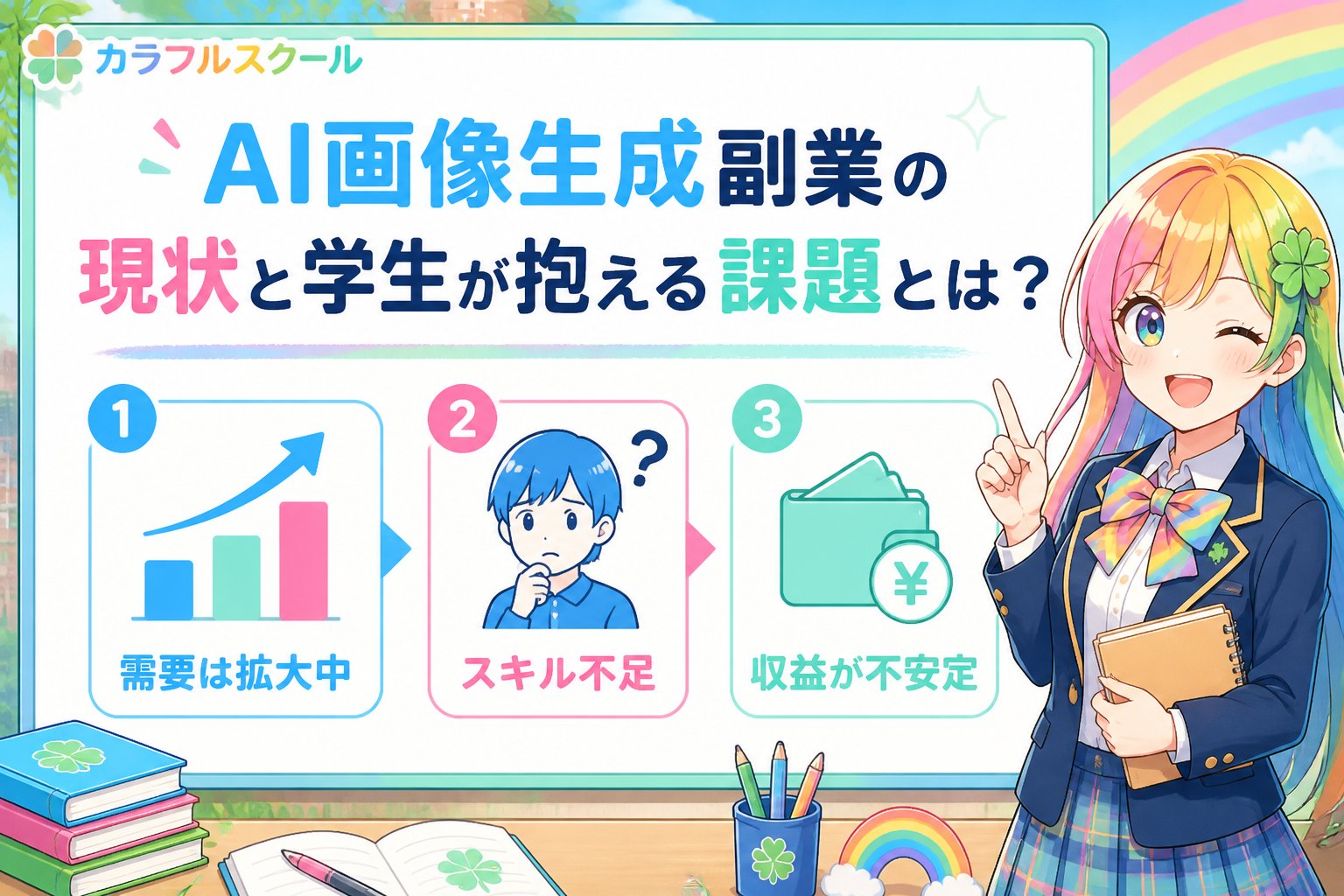 AI画像生成 AI画像生成副業の現状と学生が抱える課題とは?