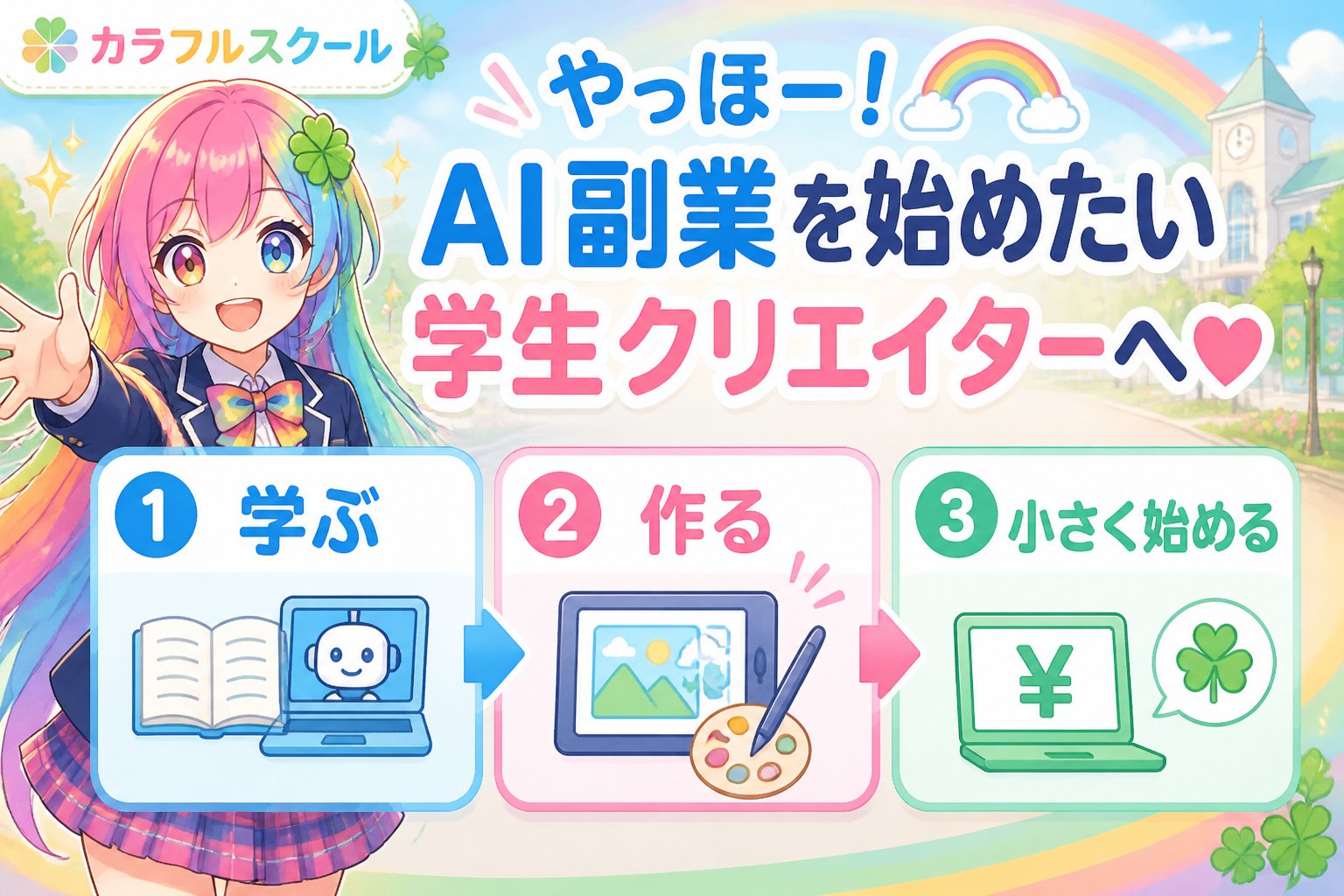 副業・クリエイター やっほー！AI副業を始めたい学生クリエイターへ🌈
