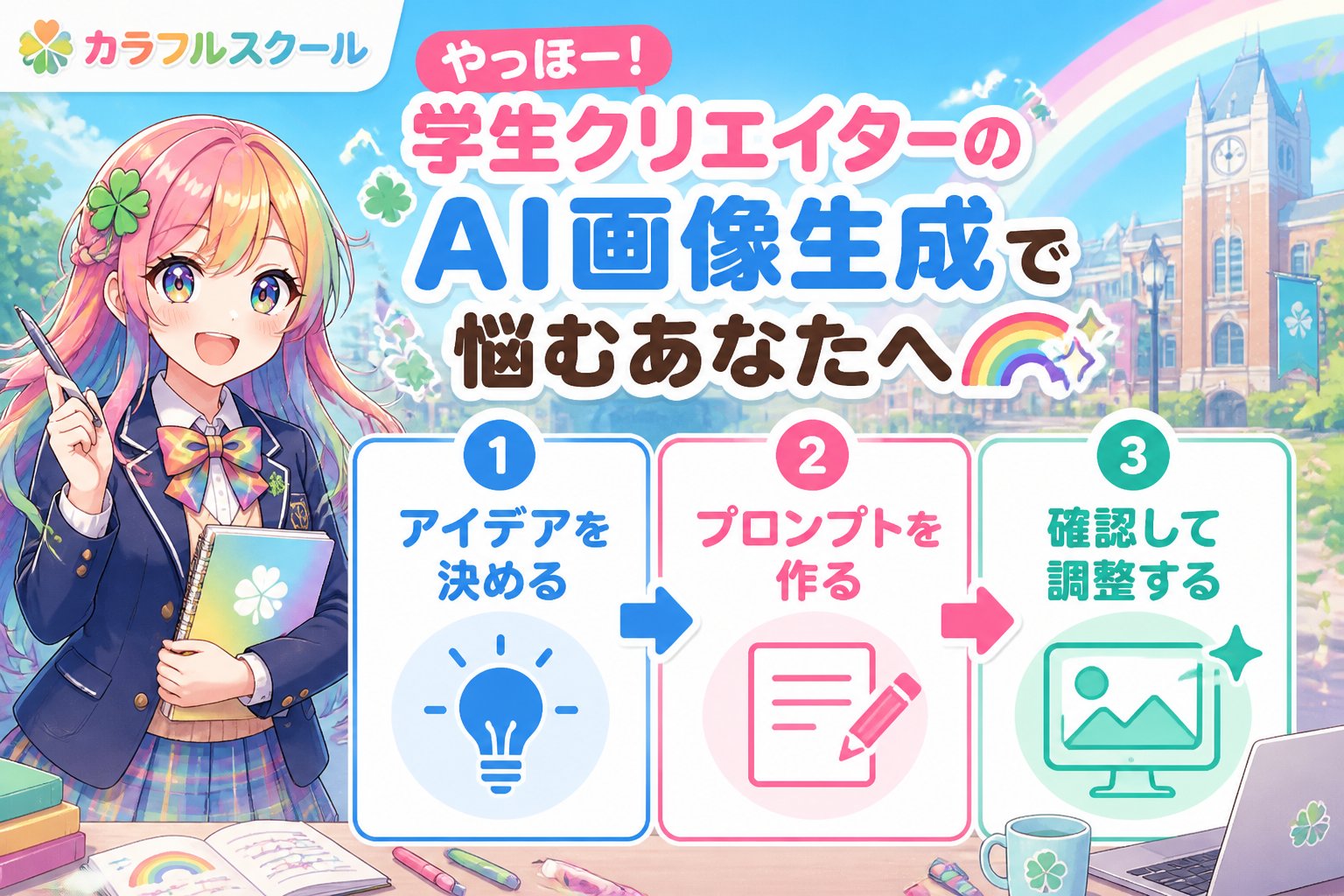 AI画像生成 やっほー！学生クリエイターのAI画像生成で悩むあなたへ🌈