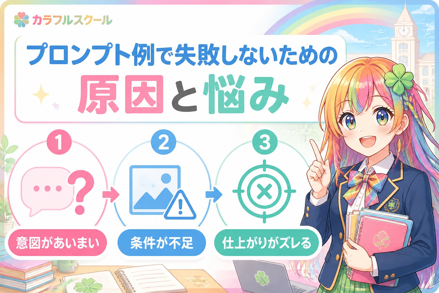 AI画像生成 AI画像生成 学生 プロンプト例で失敗しないための原因と悩み