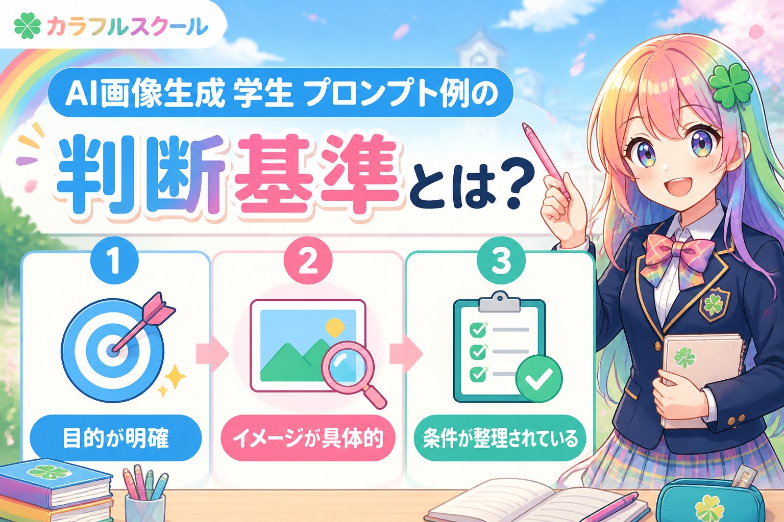AI画像生成 AI画像生成 学生 プロンプト例の判断基準とは？