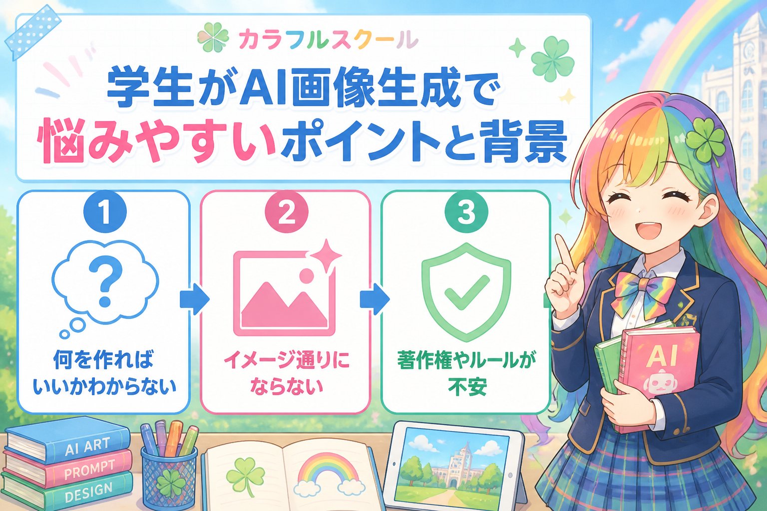 AI画像生成 学生がAI画像生成で悩みやすいポイントと背景