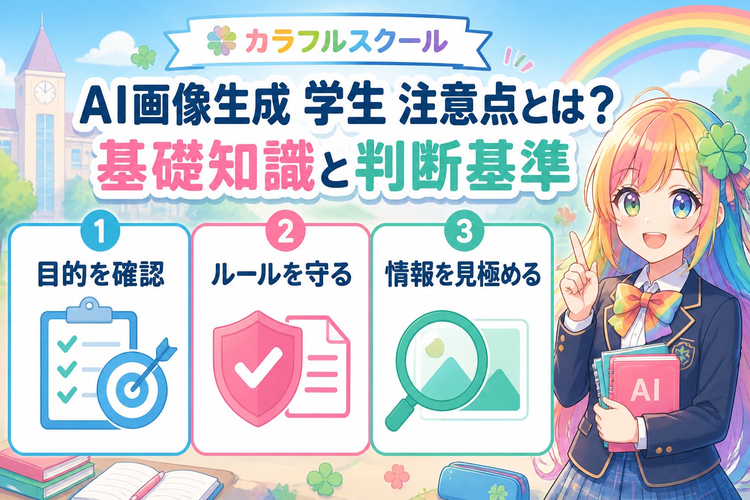 AI画像生成 AI画像生成 学生 注意点とは?基礎知識と判断基準