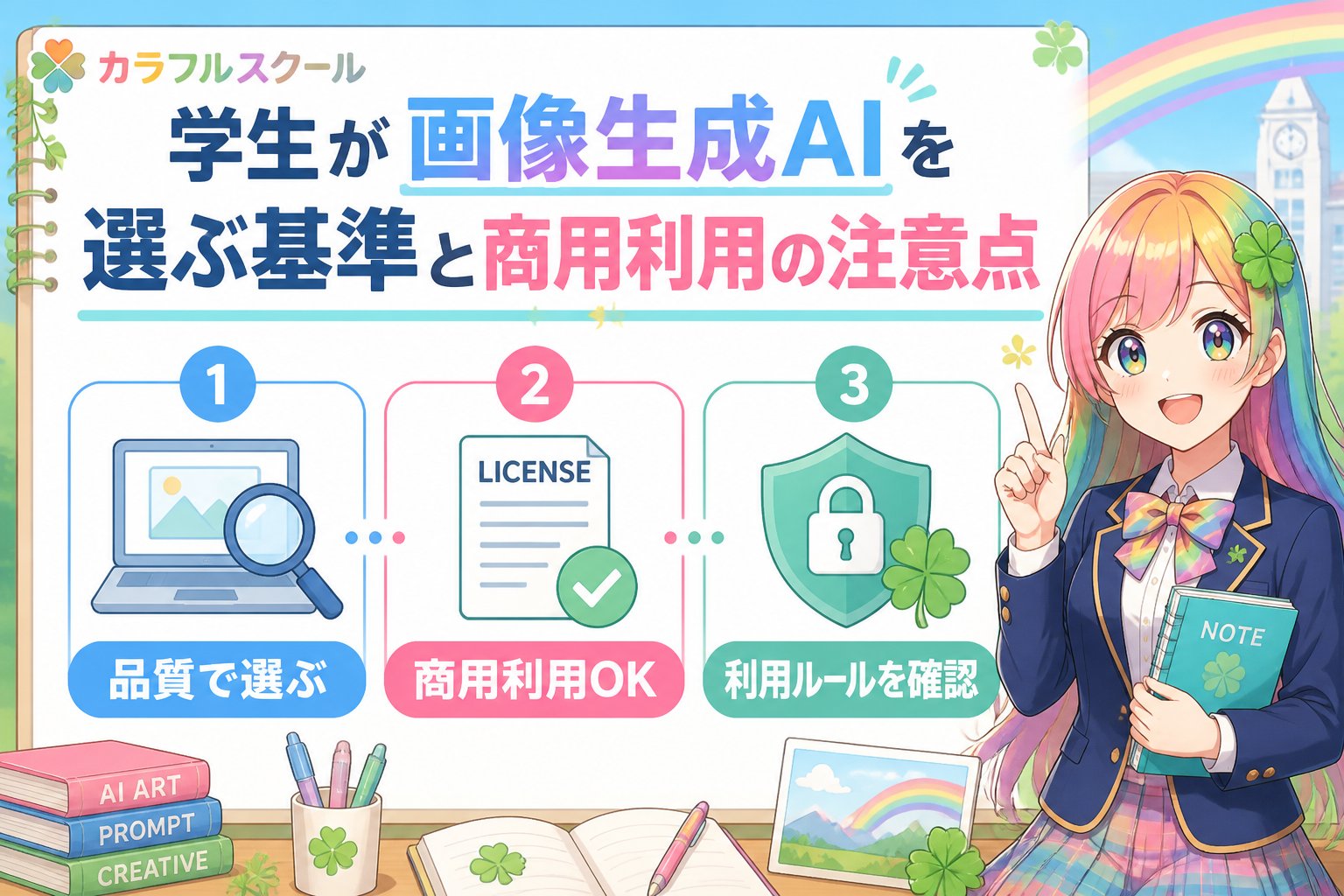 AI画像生成 学生が画像生成AIを選ぶ基準と商用利用の注意点