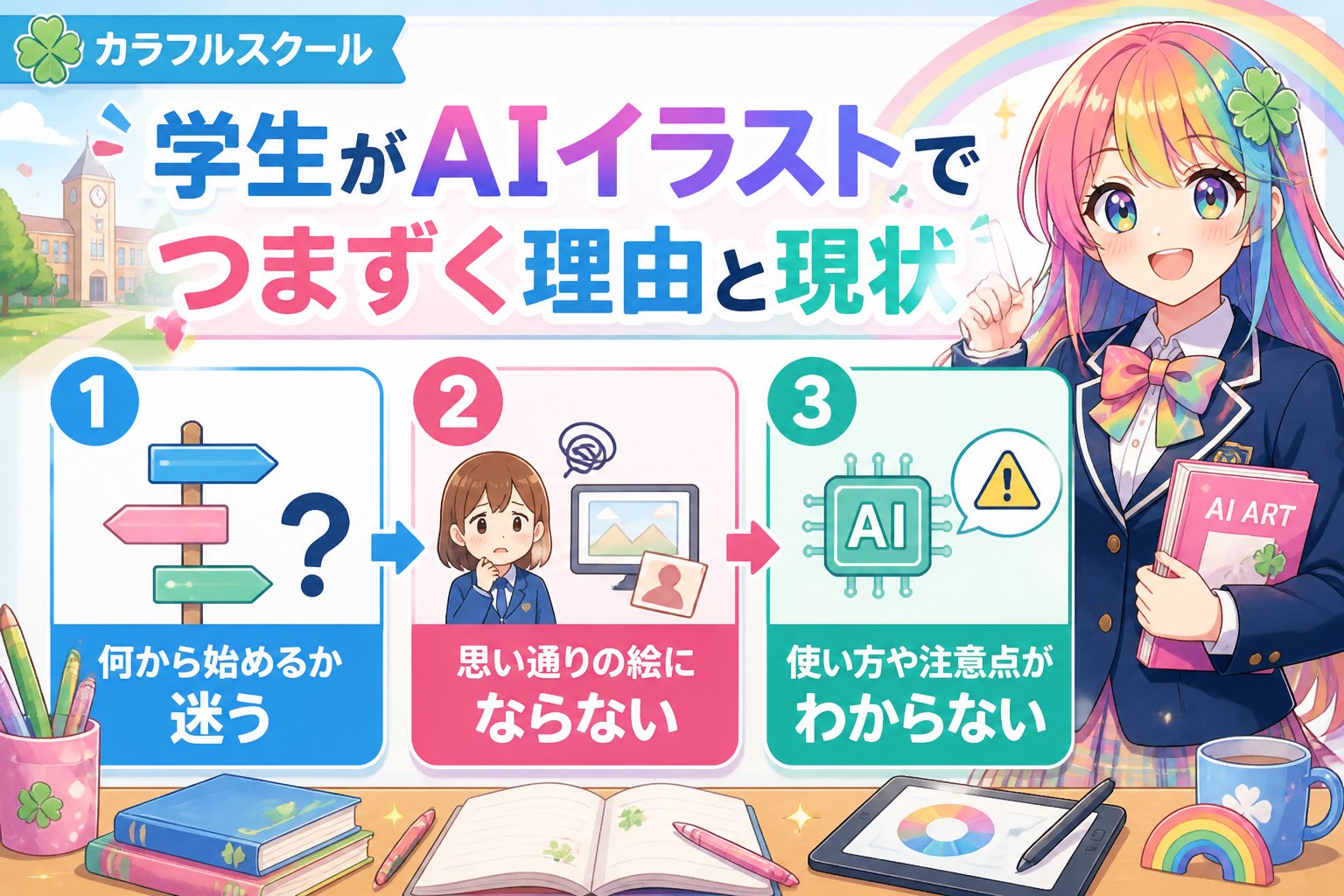 AI画像生成 学生がAIイラストでつまずく理由と現状