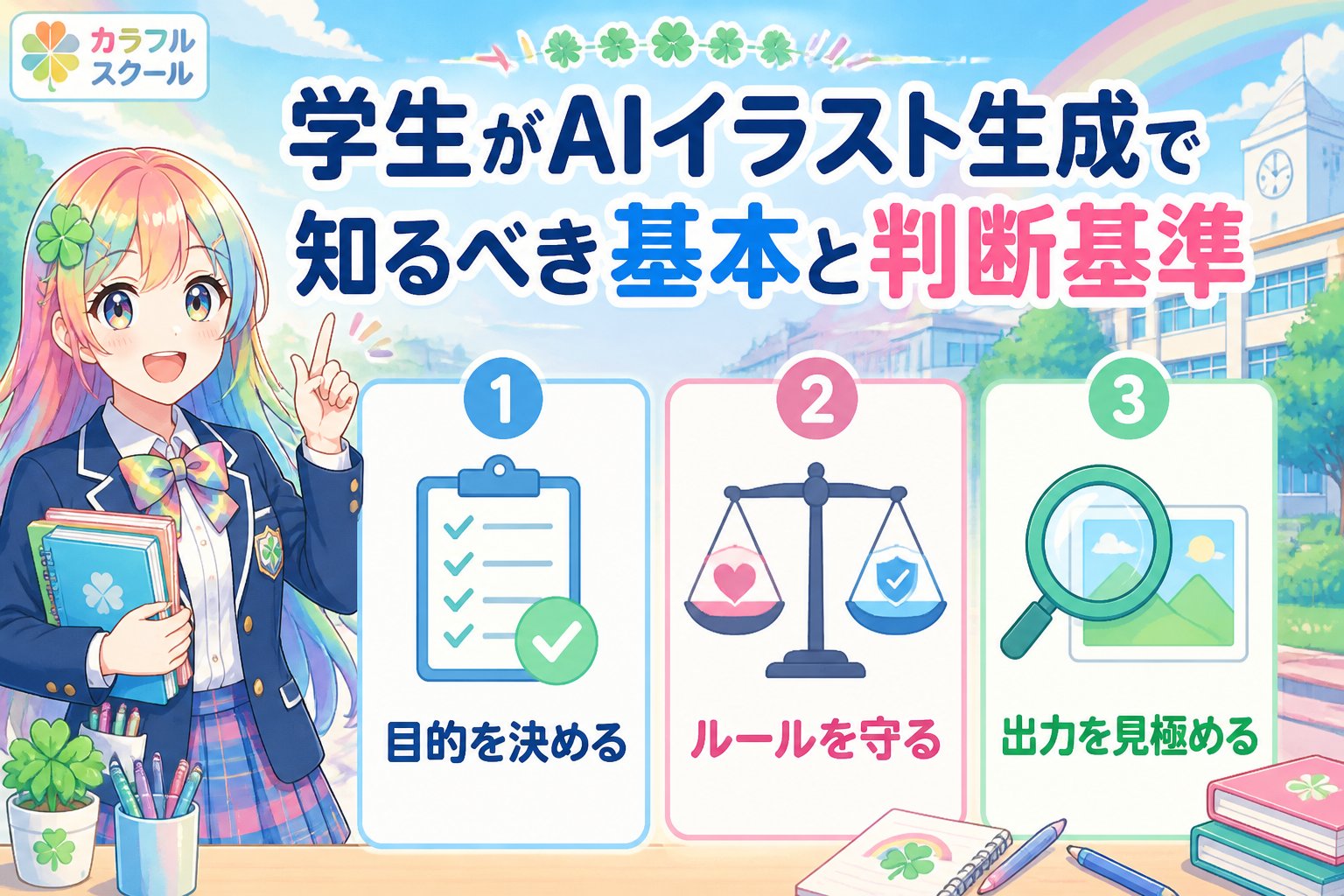 AI画像生成 学生がAIイラスト生成で知るべき基本と判断基準
