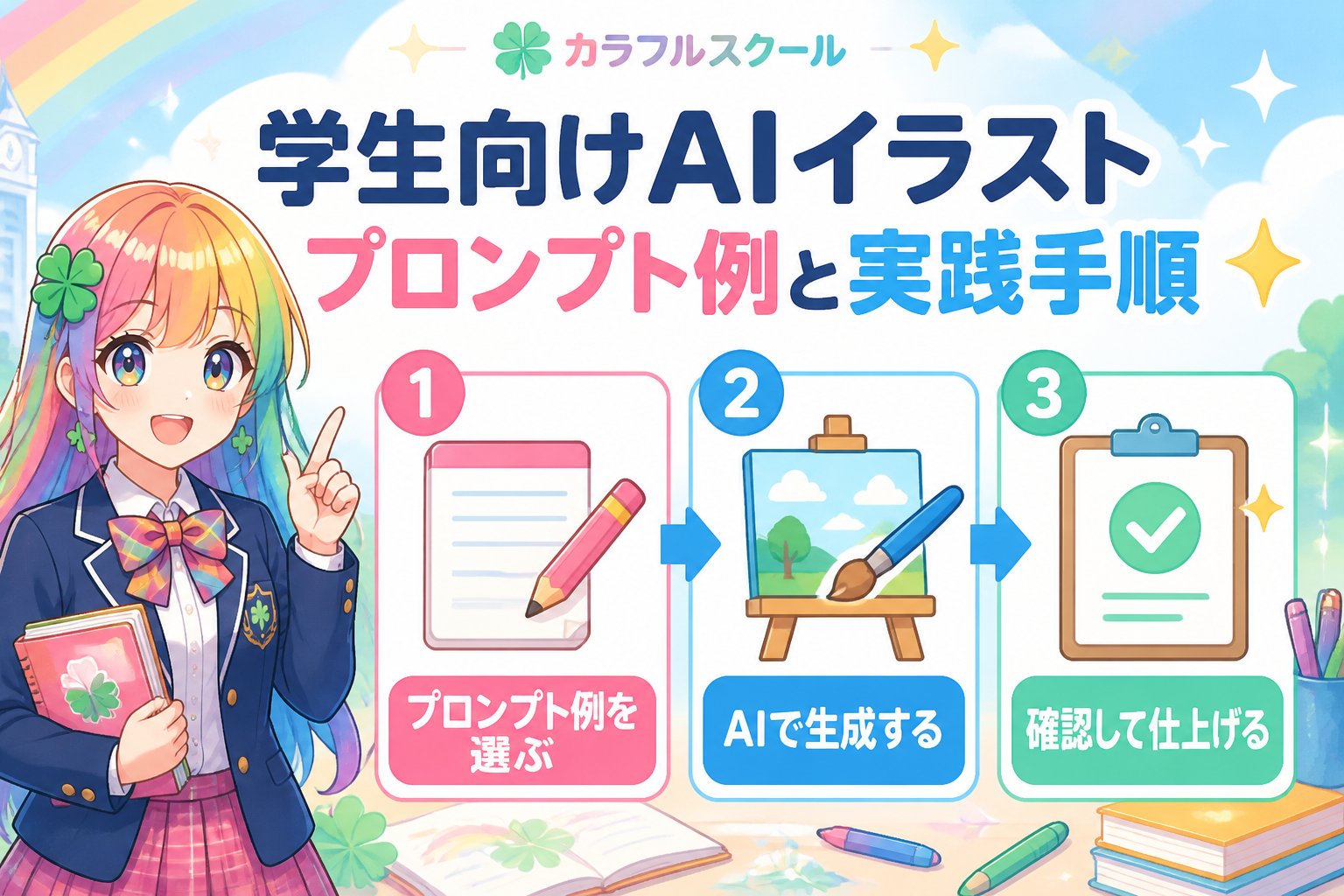 AI画像生成 学生向けAIイラスト プロンプト例と実践手順✨