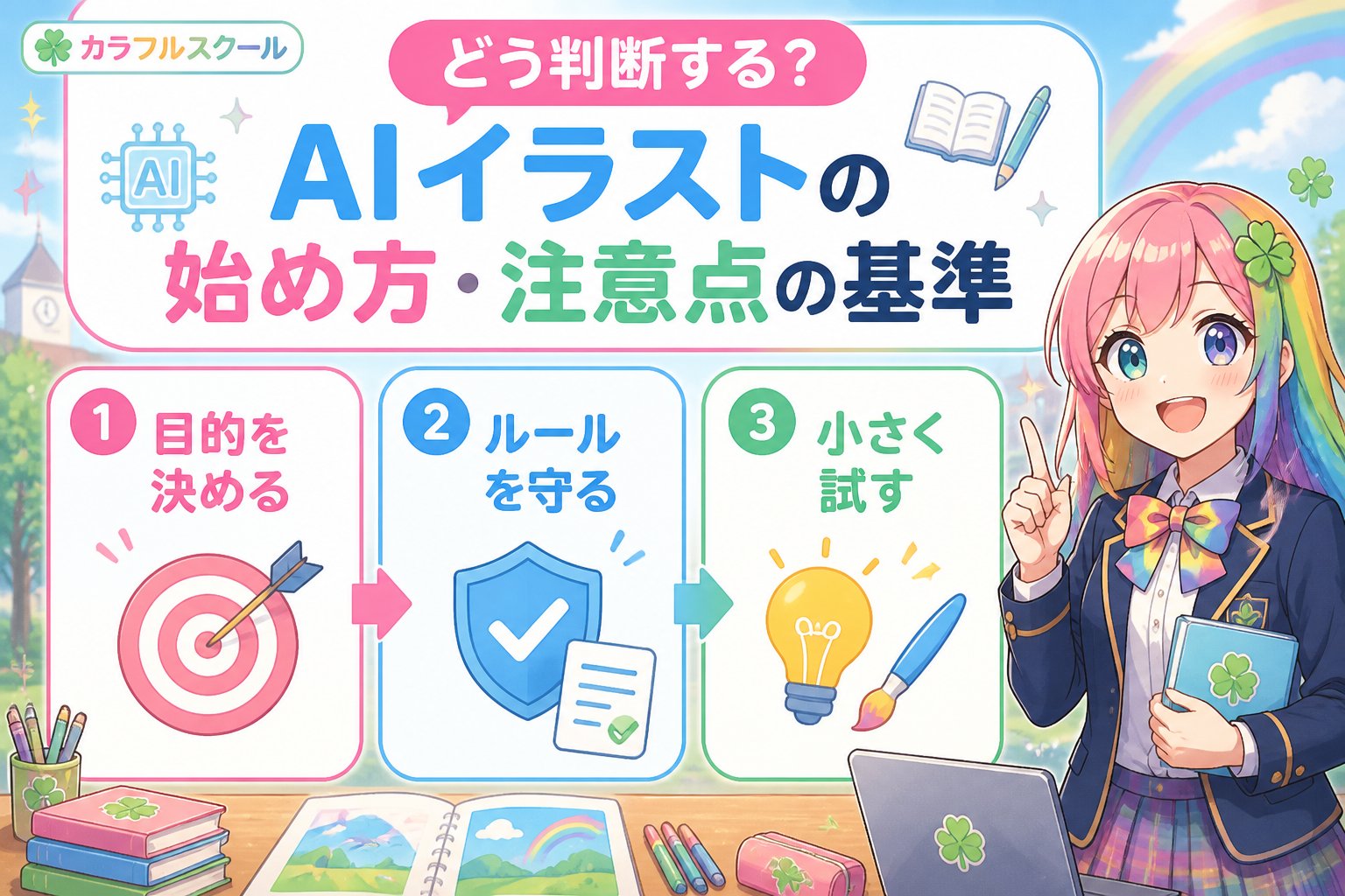 AI画像生成 どう判断する？AIイラストの始め方・注意点の基準