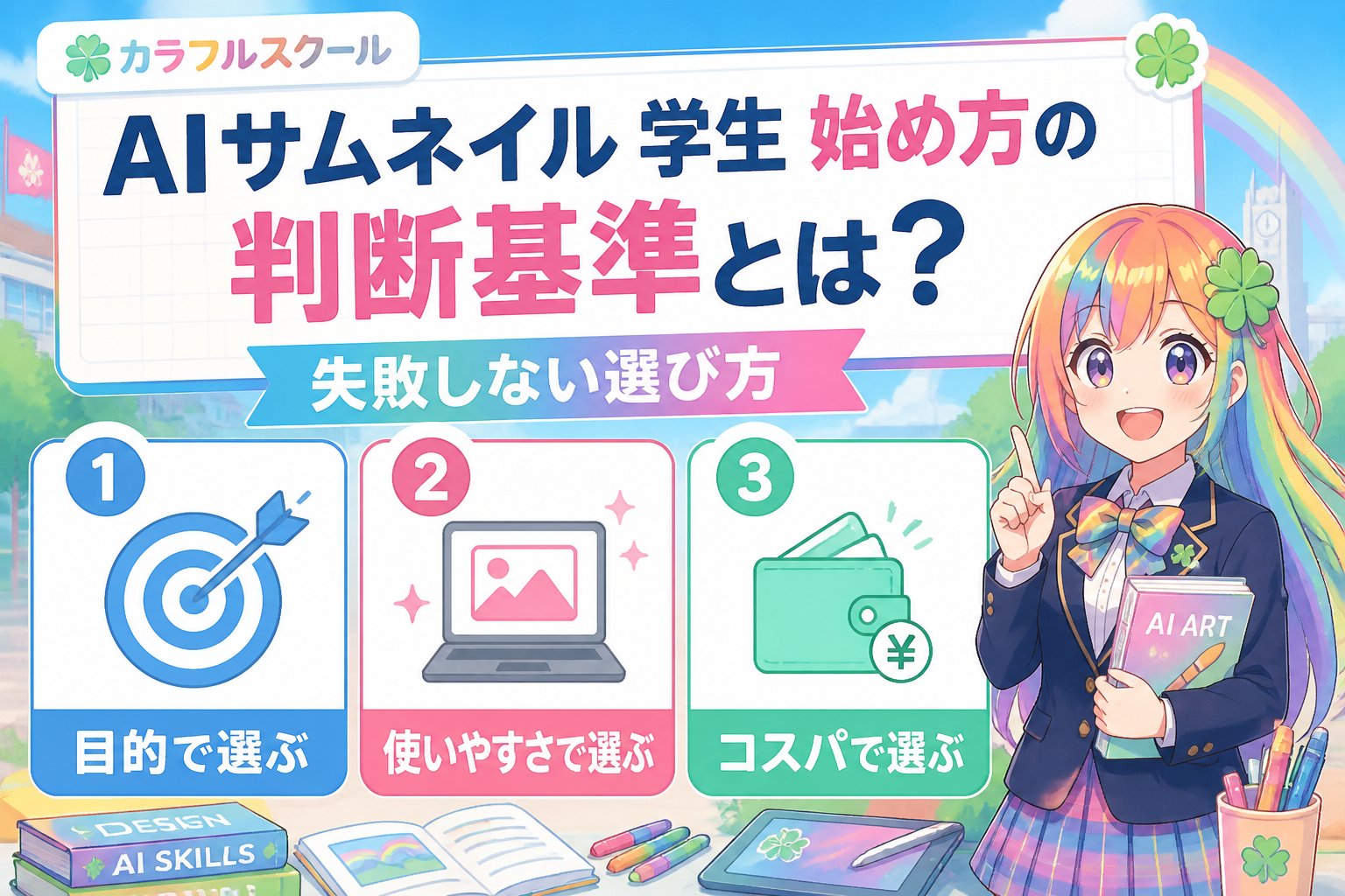 AI画像生成 AIサムネイル 学生 始め方の判断基準とは？失敗しない選び方