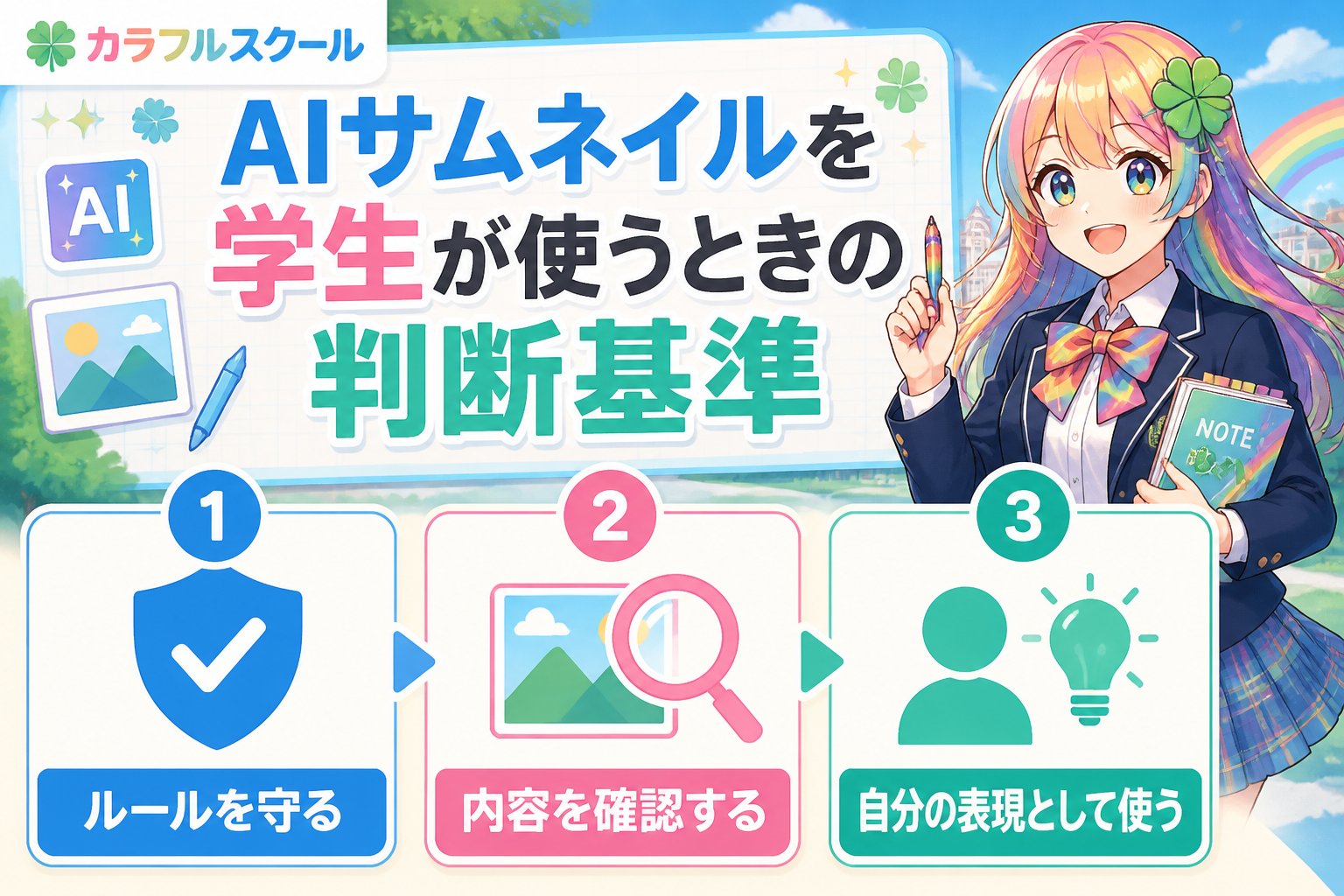AI画像生成 AIサムネイルを学生が使うときの判断基準