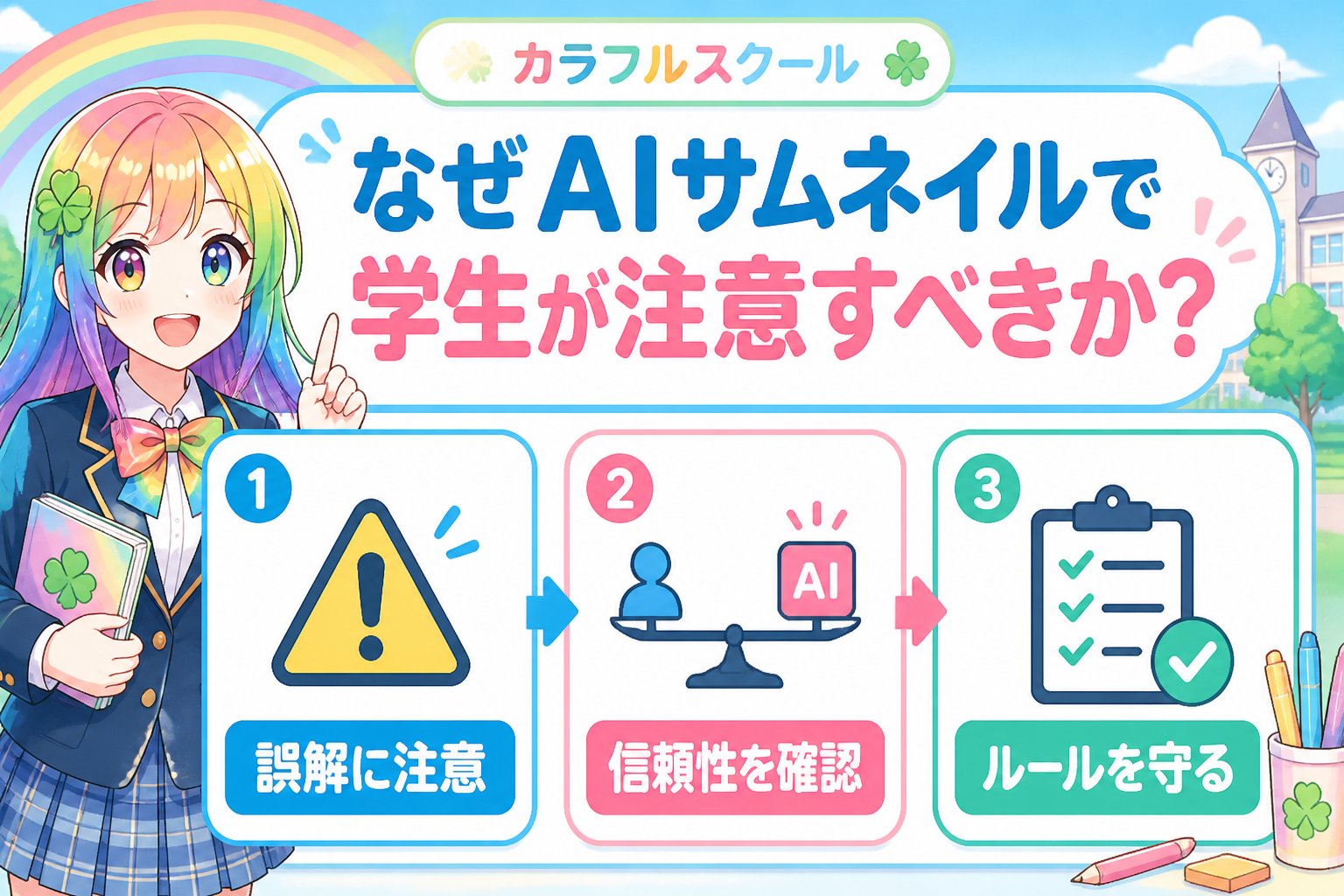AI画像生成 なぜAIサムネイルで学生が注意すべきか？基礎知識から解説