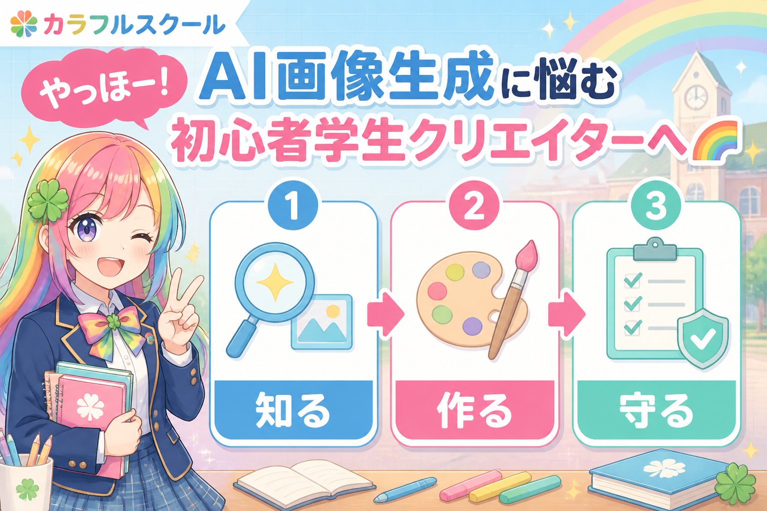 AI画像生成 やっほー！AI画像生成に悩む初心者学生クリエイターへ🌈