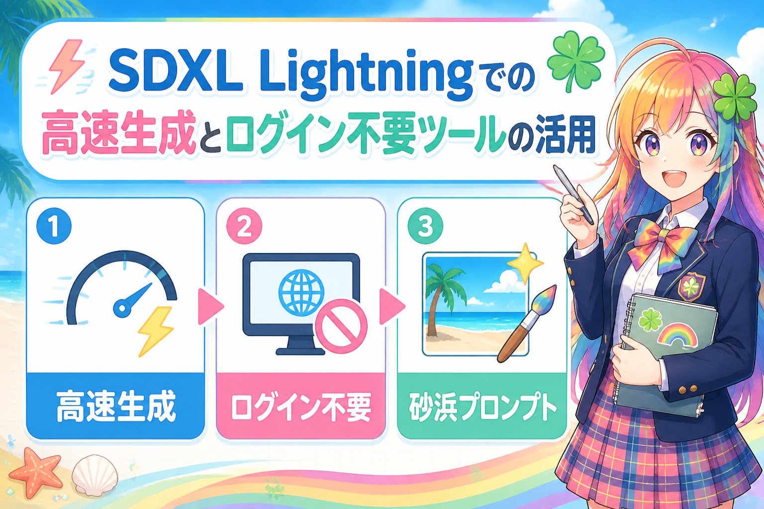 gsc_priority sdxl lightningでの高速生成とログイン不要ツールの活用