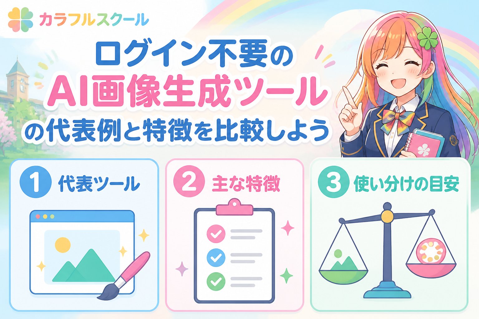 gsc_priority ログイン不要のAI画像生成ツールの代表例と特徴を比較しよう