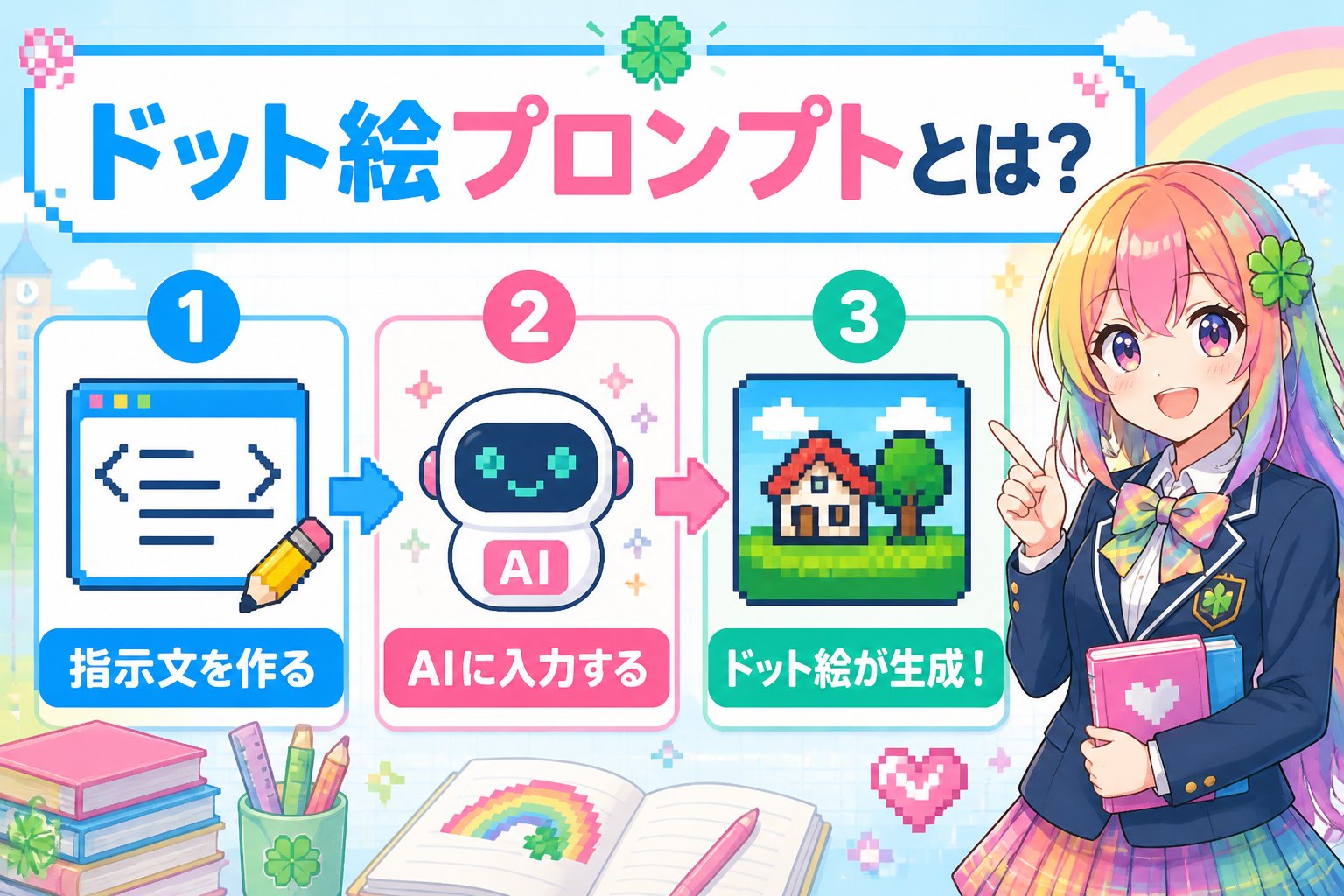 gsc_priority ドット絵プロンプトとは？AIでレトロなドット絵を作るための指示文