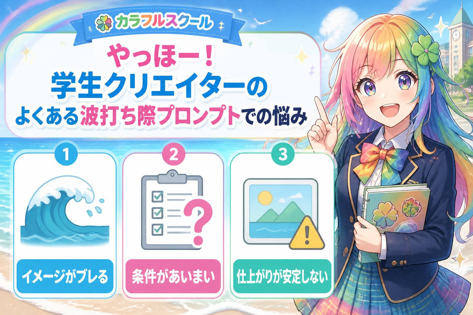 gsc_priority やっほー！学生クリエイターのよくある波打ち際プロンプトでの悩み