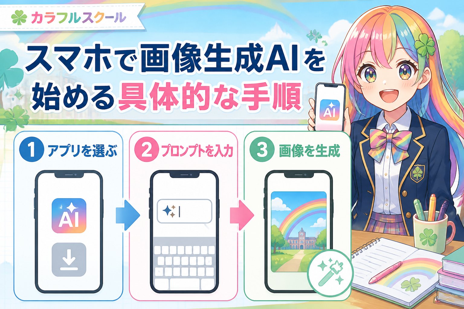 AI画像生成 スマホで画像生成AIを始める具体的な手順