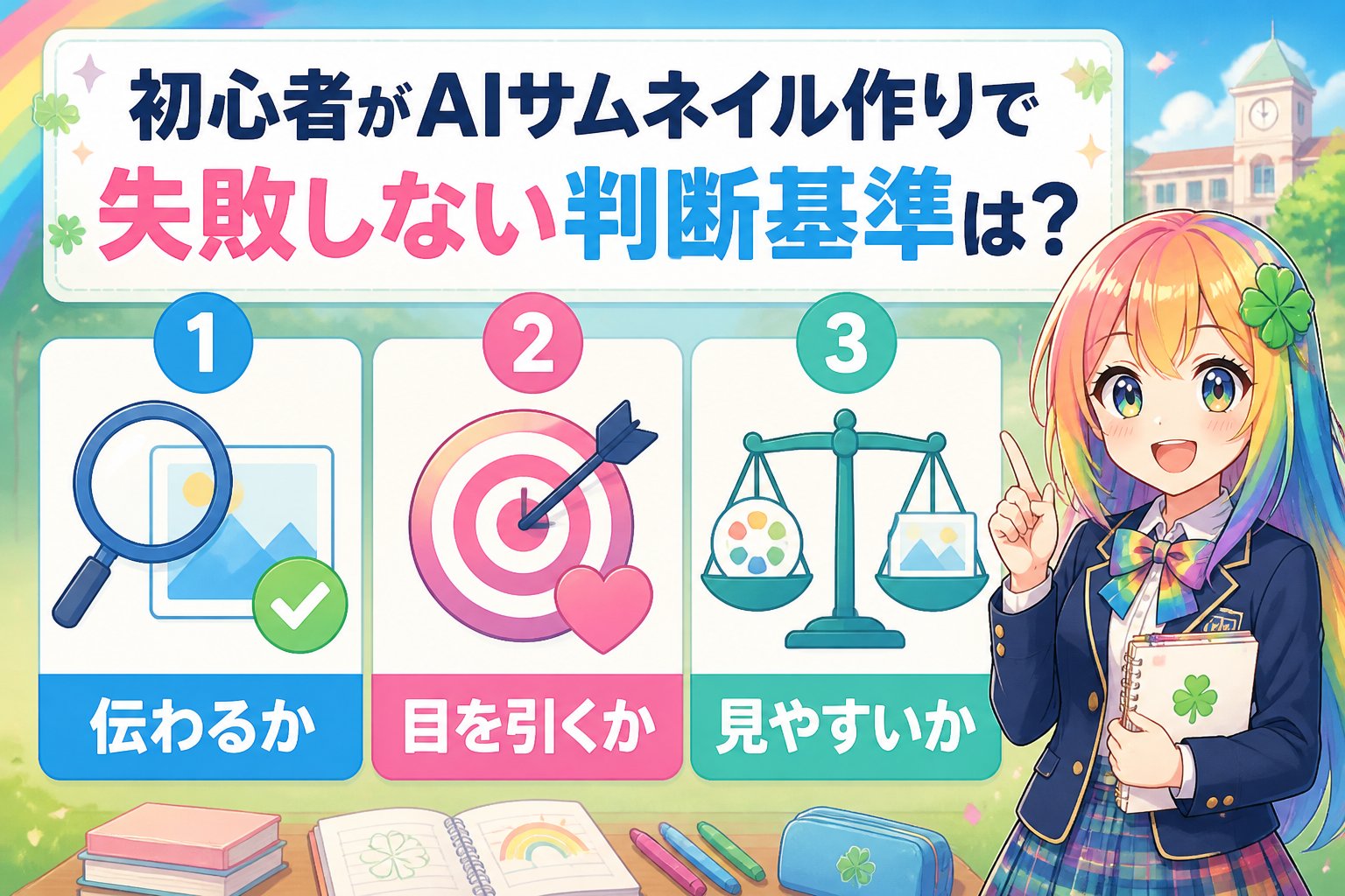 AI画像生成 初心者がAIサムネイル作りで失敗しない判断基準は？