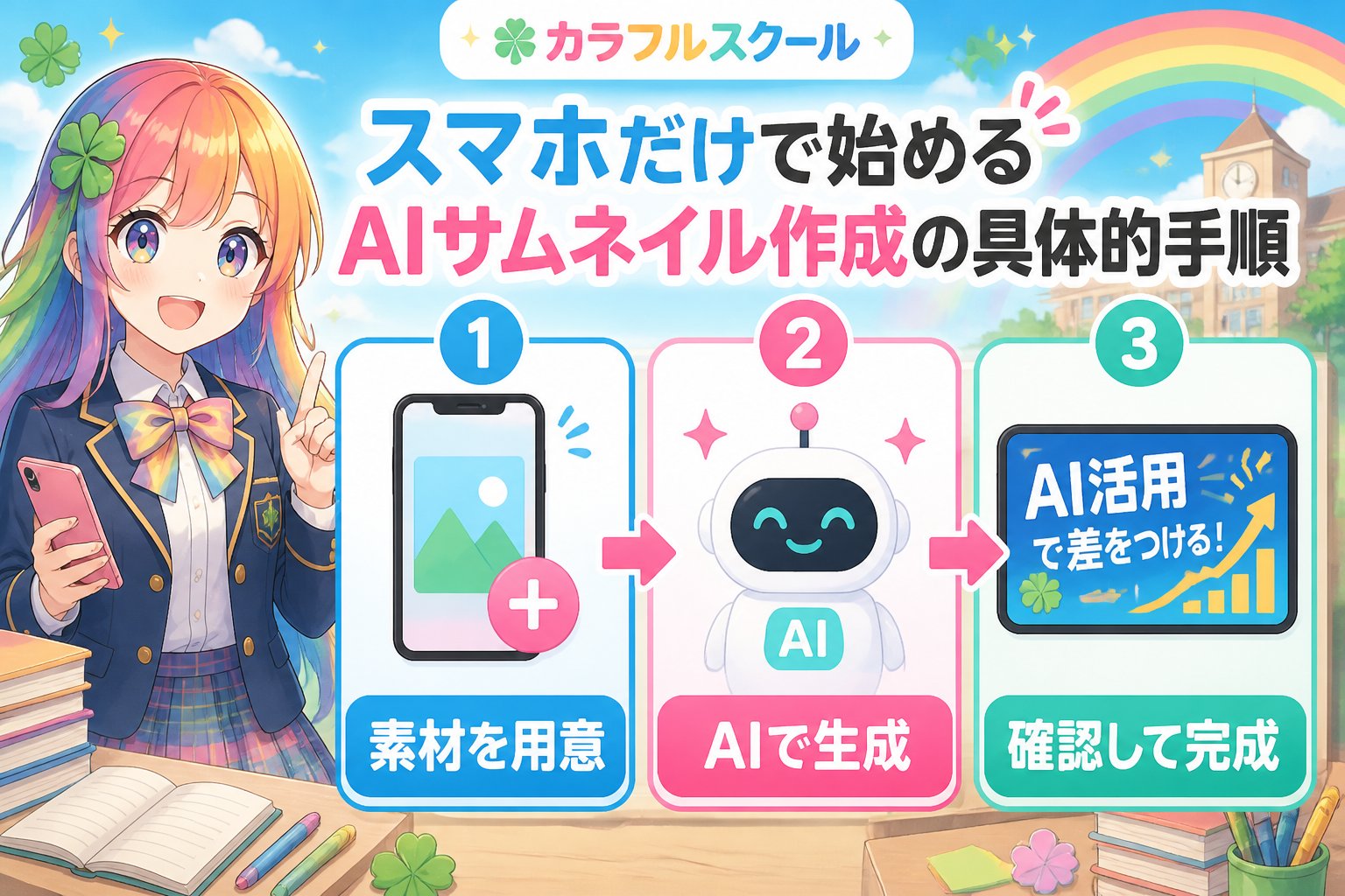 AI画像生成 スマホだけで始めるAIサムネイル作成の具体的手順