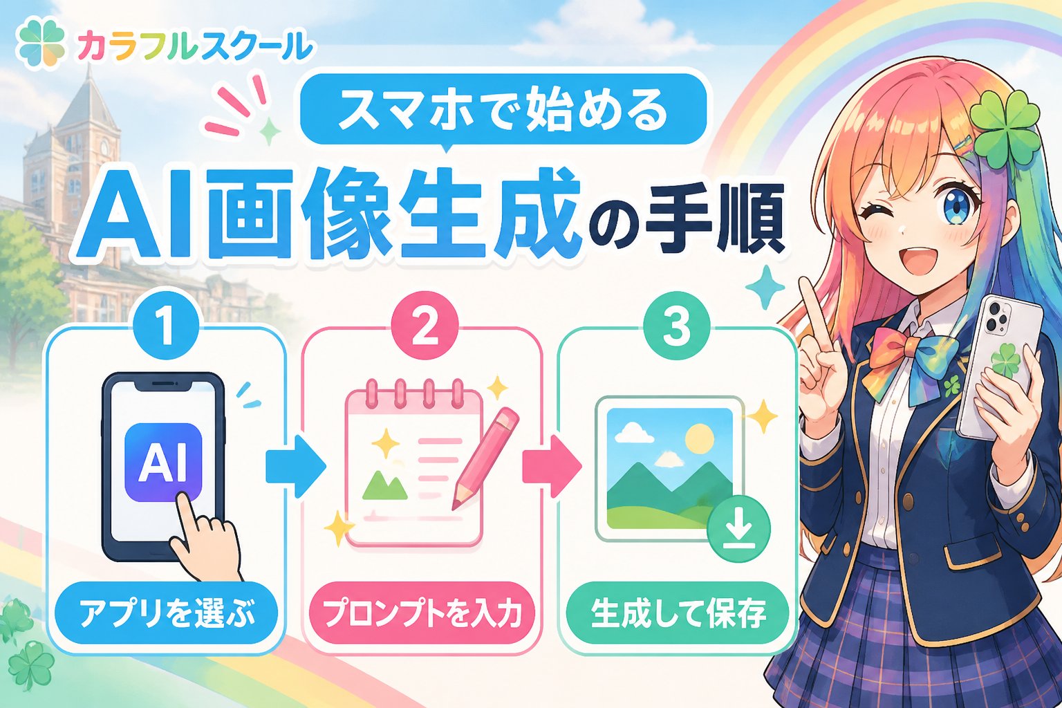 AI画像生成 スマホで始めるAI画像生成の手順をステップ形式で紹介
